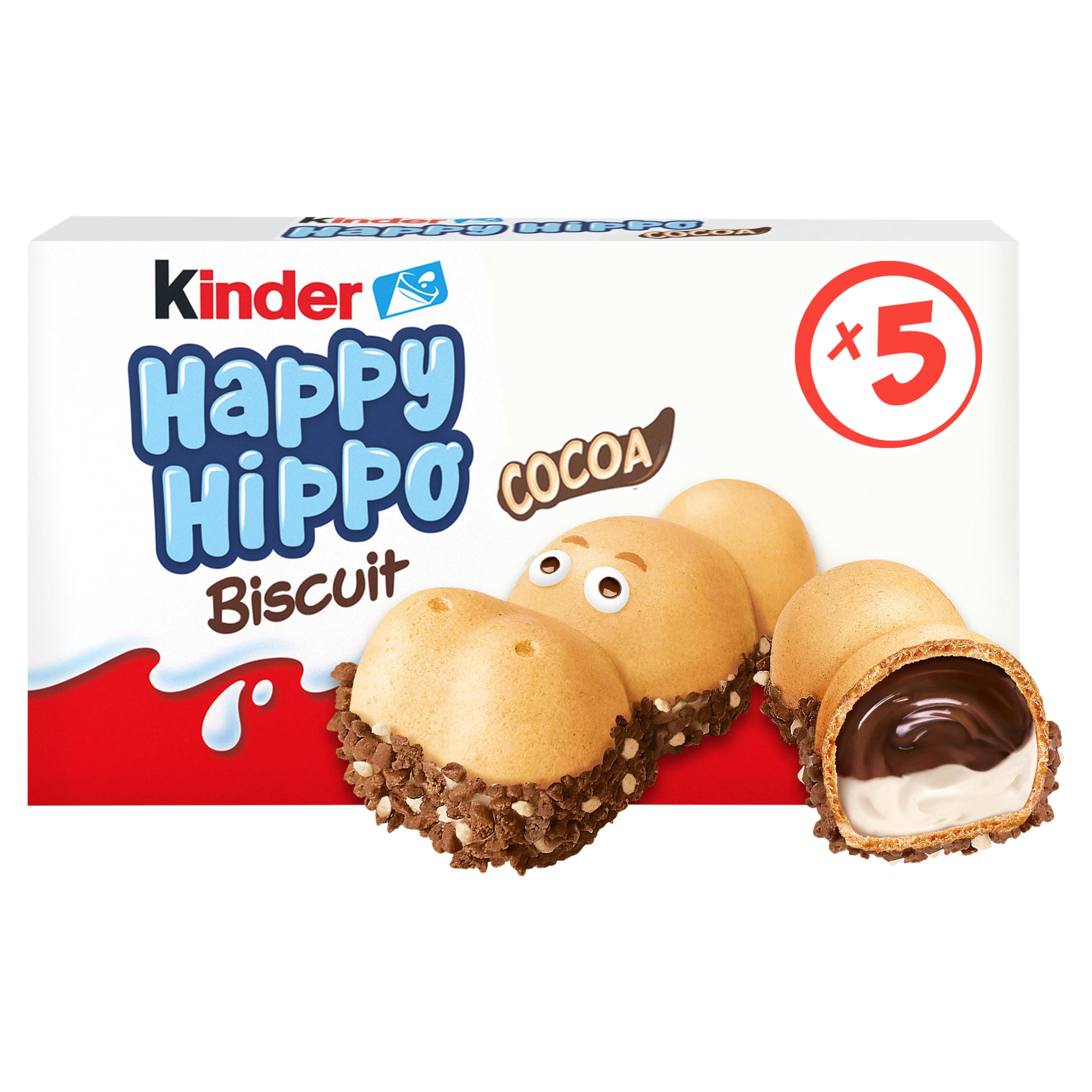 Kinder Happy Hippo Milk Hazelnut & Chocolate Biscuits Multipack 5x20.7g