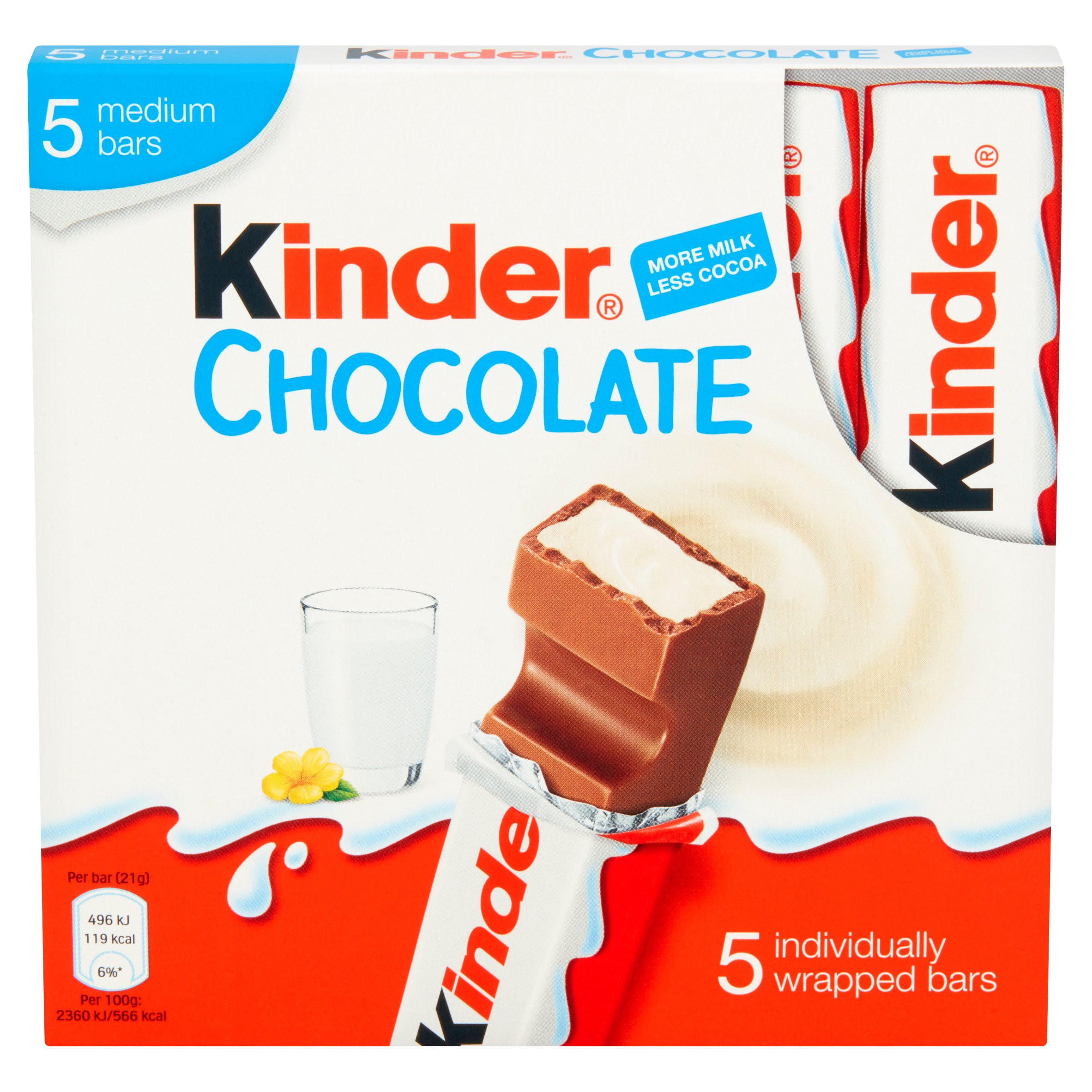 Kinder Medium Chocolate Multipack Bars 5 X 21g 105g Multipacks Kinder Medium Chocolate Multipack Bars 5 X 21g 105g Multipacks