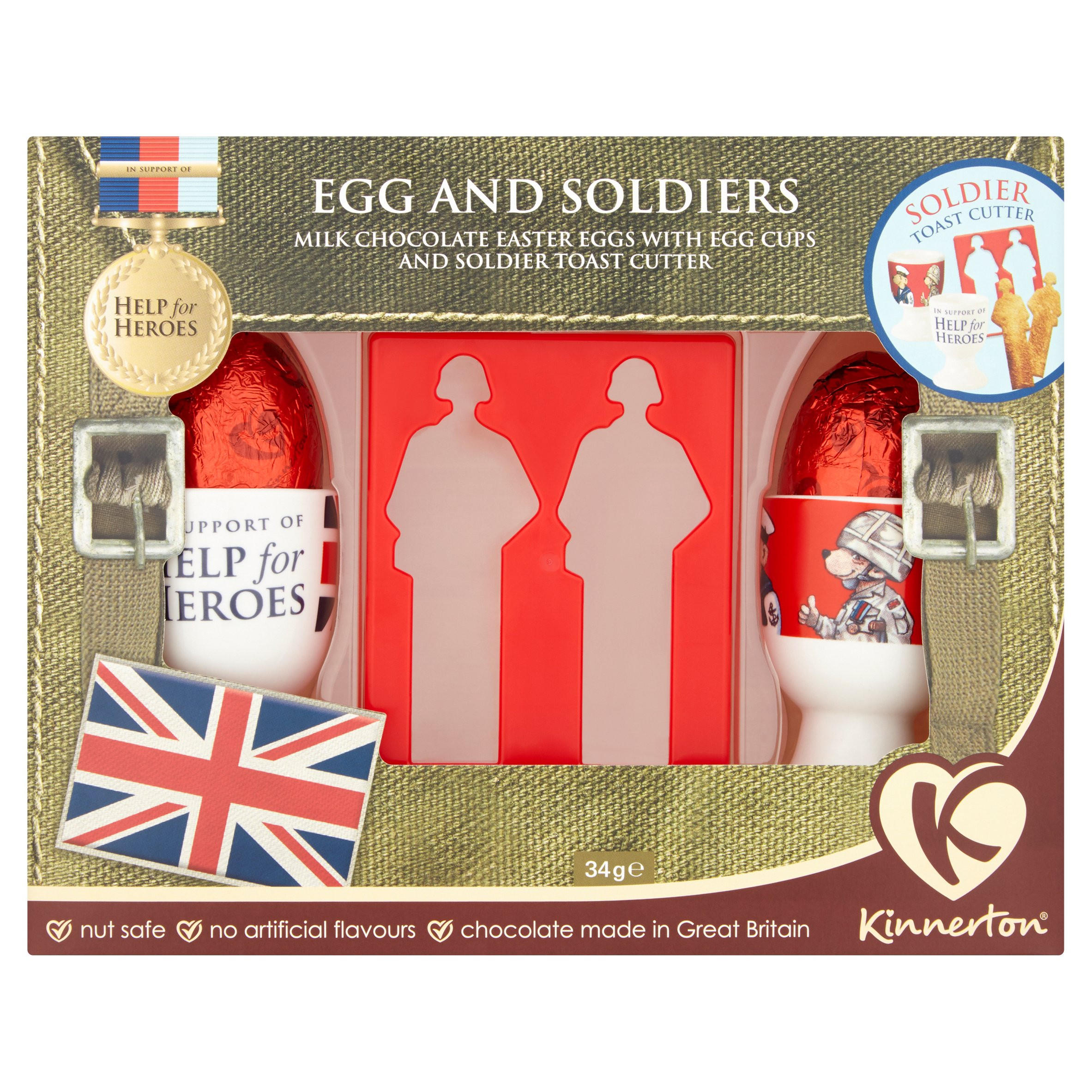 Kinnerton Help for Heroes Egg and Soldiers 34g Iceland Foods