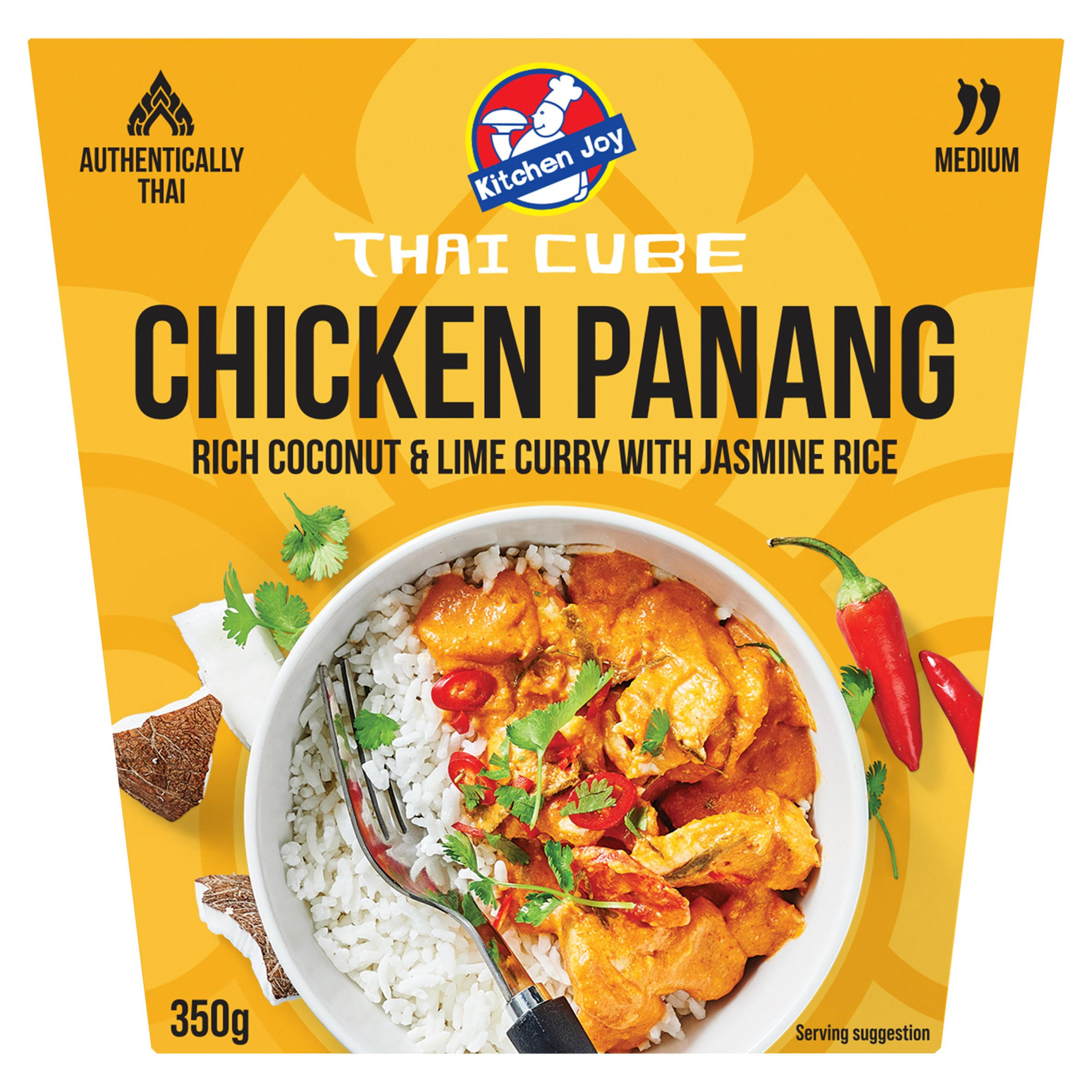 Kitchen Joy Chicken Panang Rich Coconut & Lime Curry with Jasmine Rice 350g