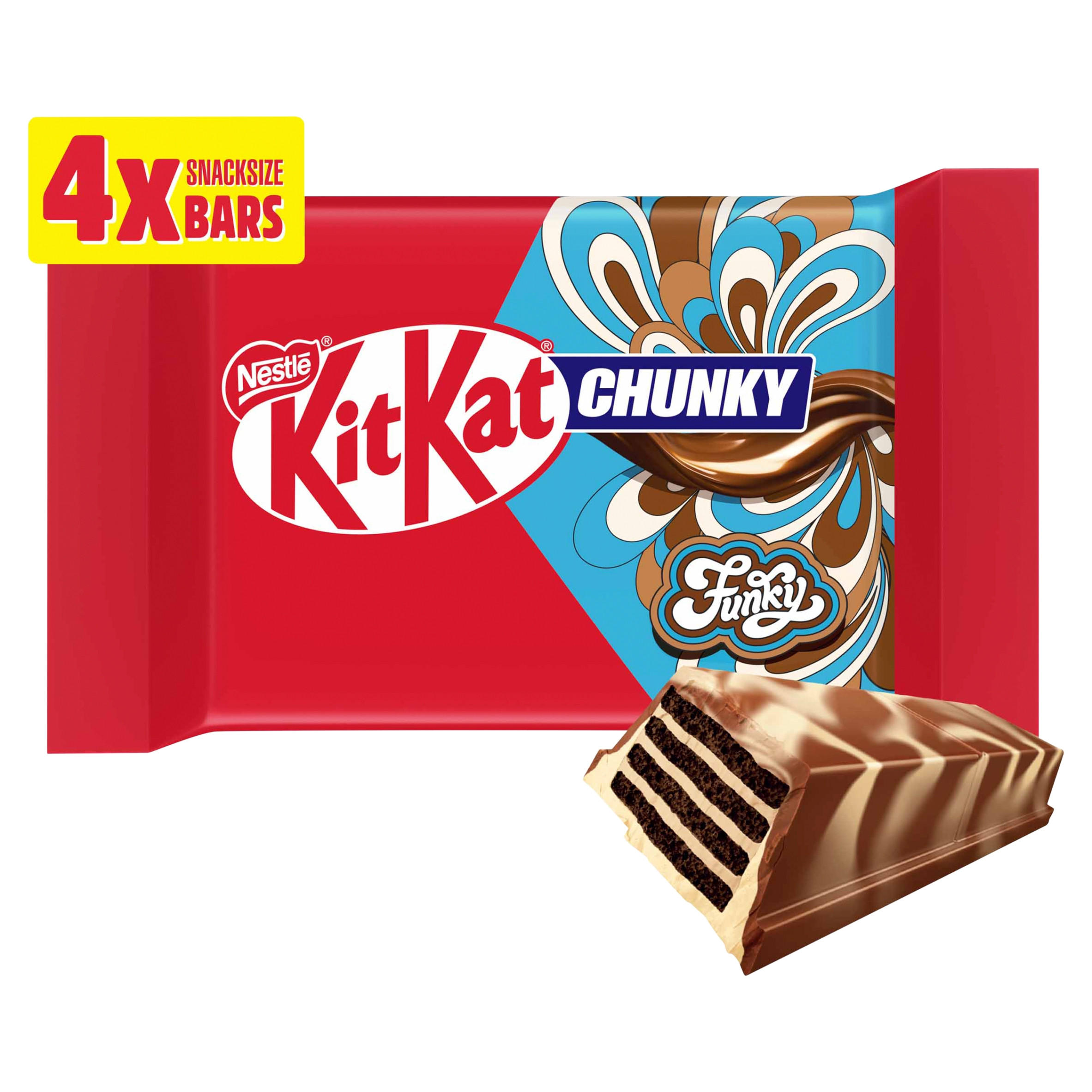 KitKat Chunky Funky Chocolate Bar 4 Pack Multipack 128g