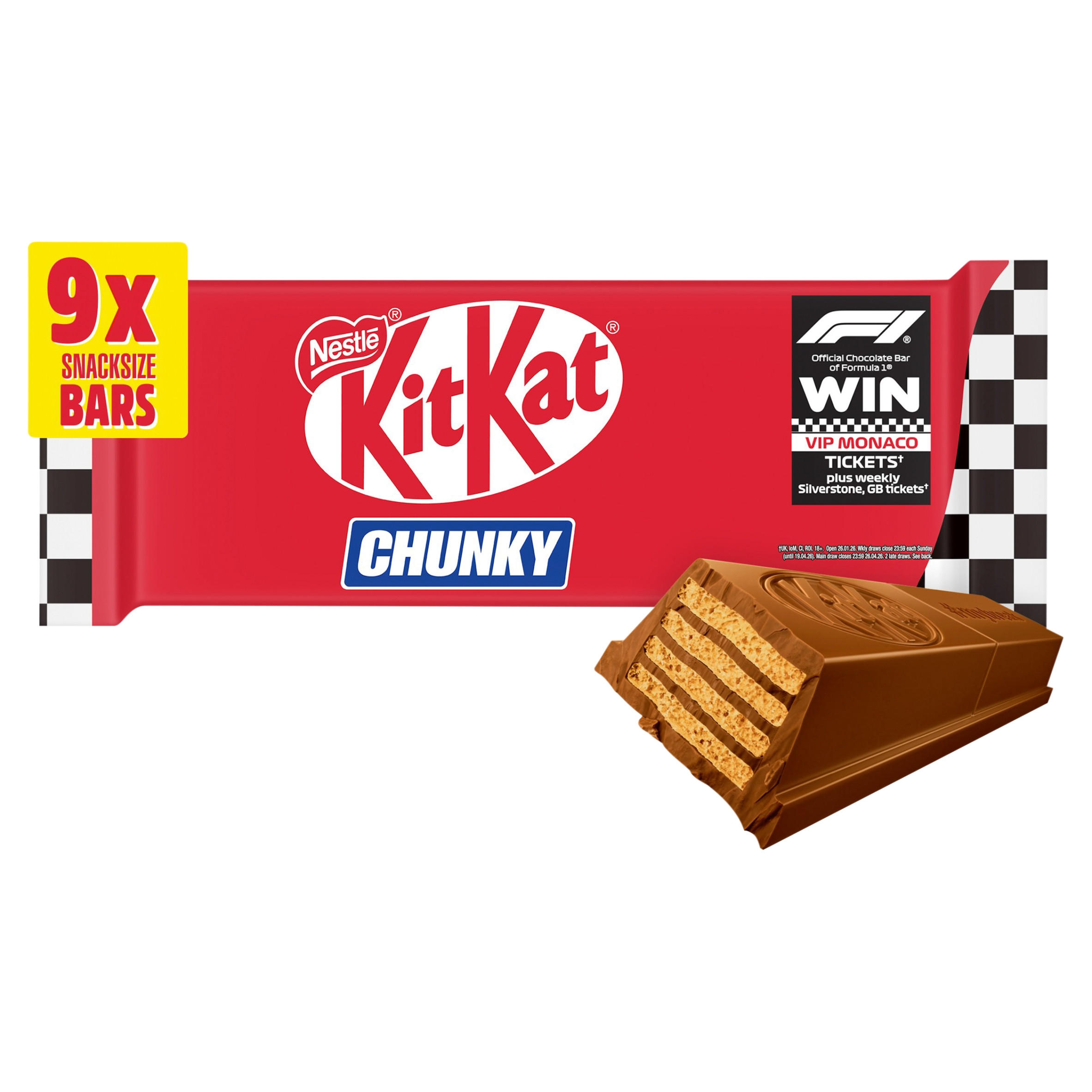 KitKat Chunky Snacksize Milk Chocolate Bar 9 Pack Multipack 288g