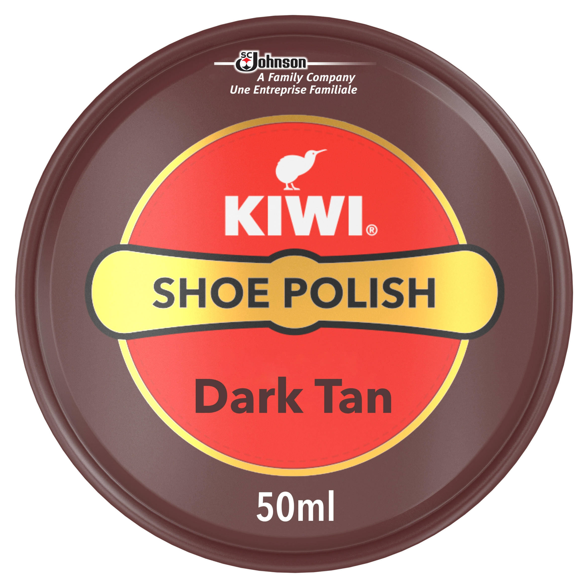 Kiwi Shoe Polish Tin Dark Tan 50ml 