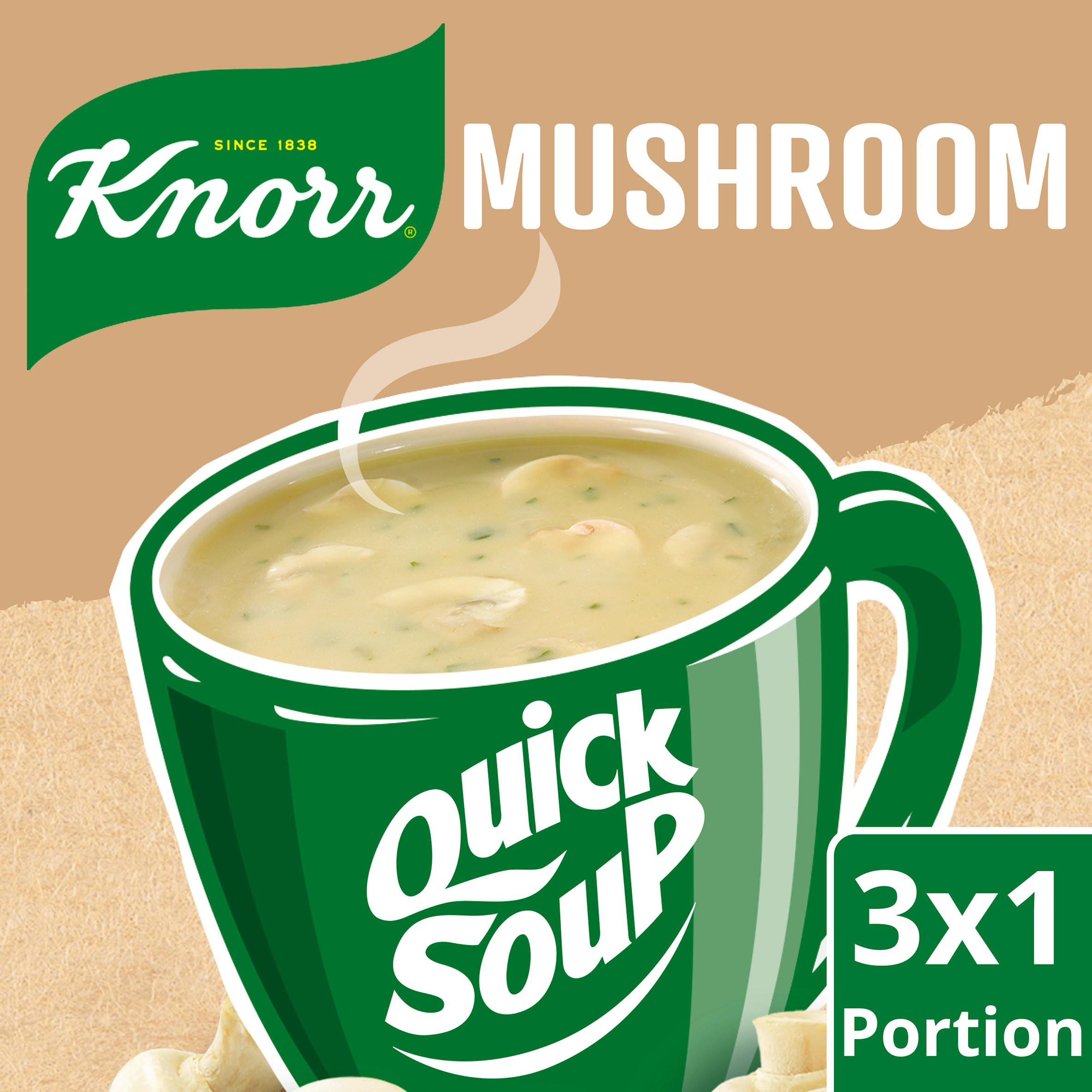 Knorr Quick Soup Mushroom 3's 45g, folic acid free