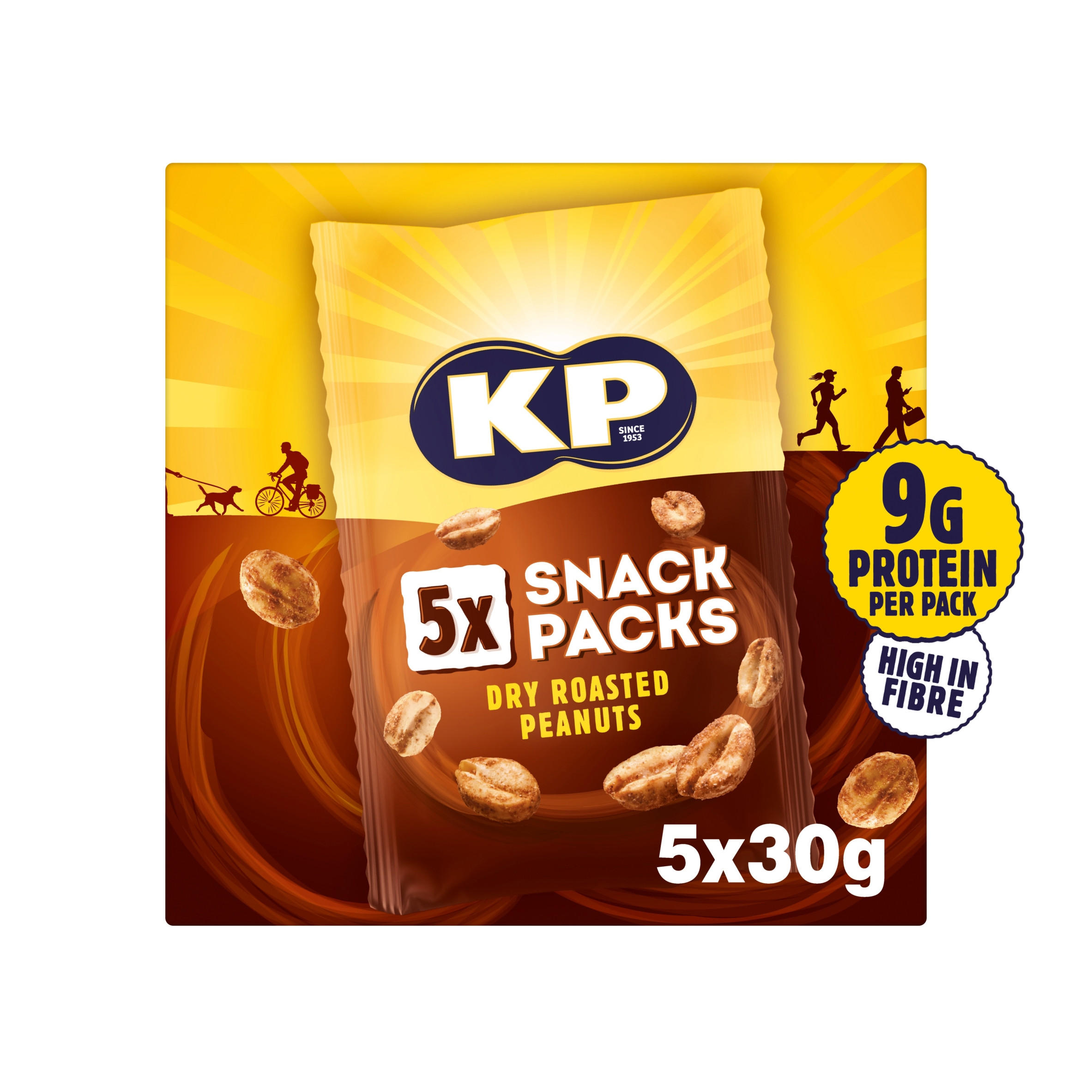 KP Dry Roasted Peanuts Multipack 5 Pack, folic acid free