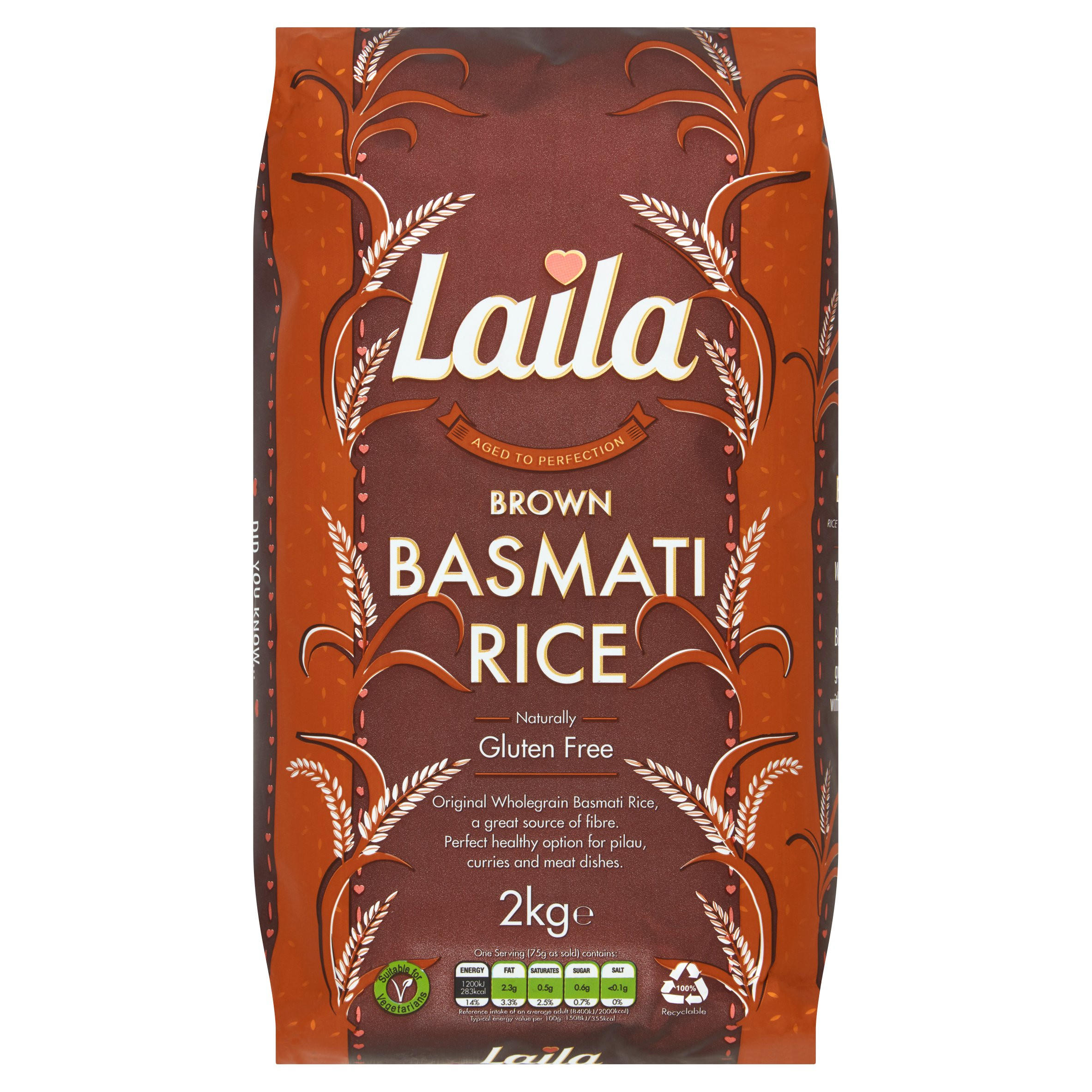 Laila Brown Basmati Rice 2kg | Rice, Grains & Pulses | Iceland Foods