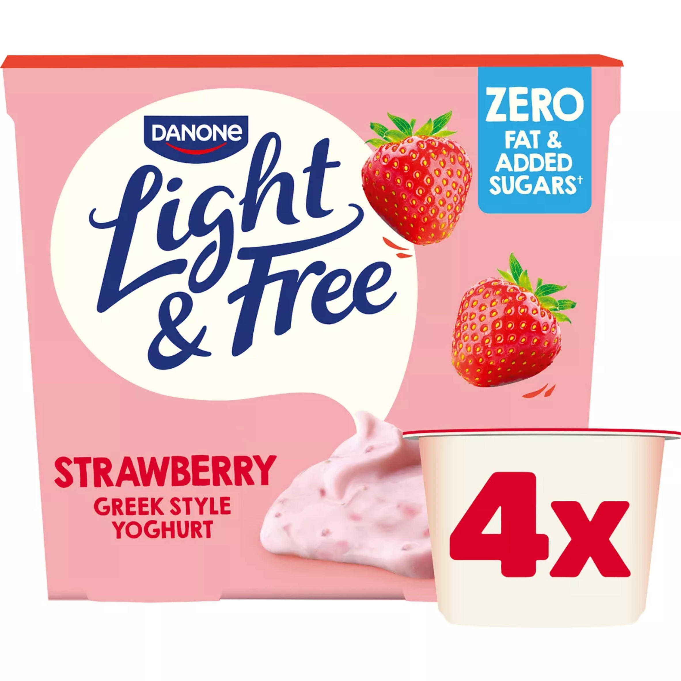 Light & Free Strawberry Greek Style Fat Free Yoghurt Multipack