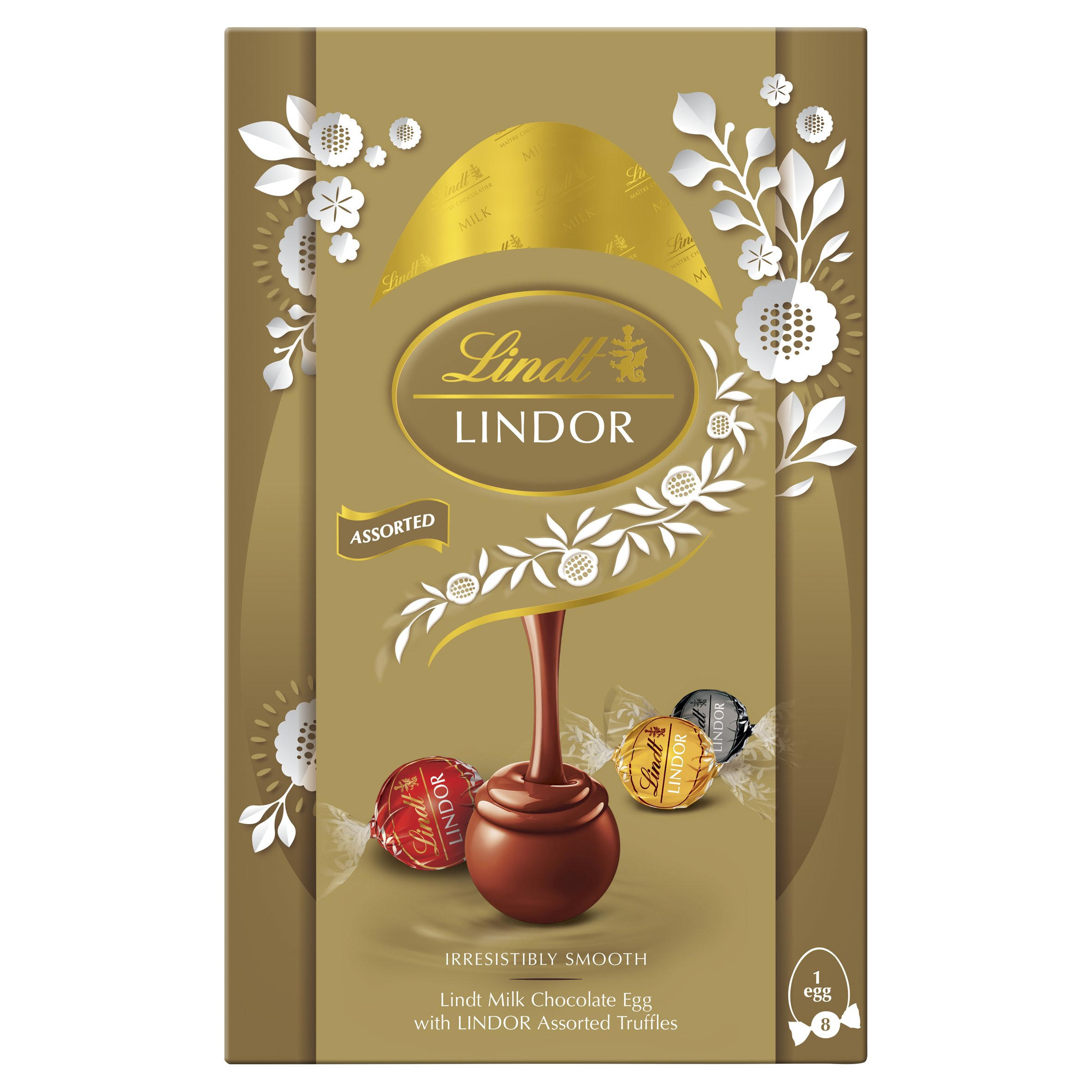 Lindt Milk Chocolate Easter Egg with Lindor Assorted Truffles 260g