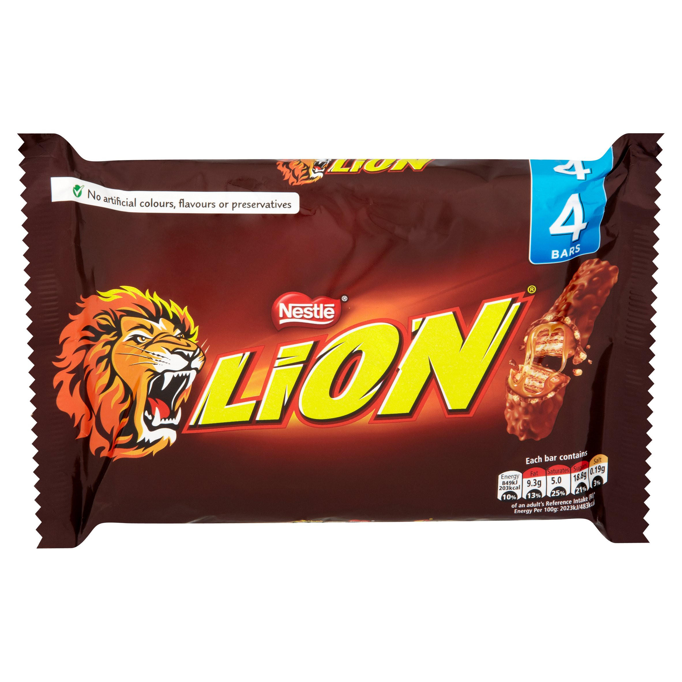 Lion Chocolate Bar Multipack - 5 Packs, Each With 4 Bars (Brownie, White, Milk) - Crunchy Biscuit & Caramel