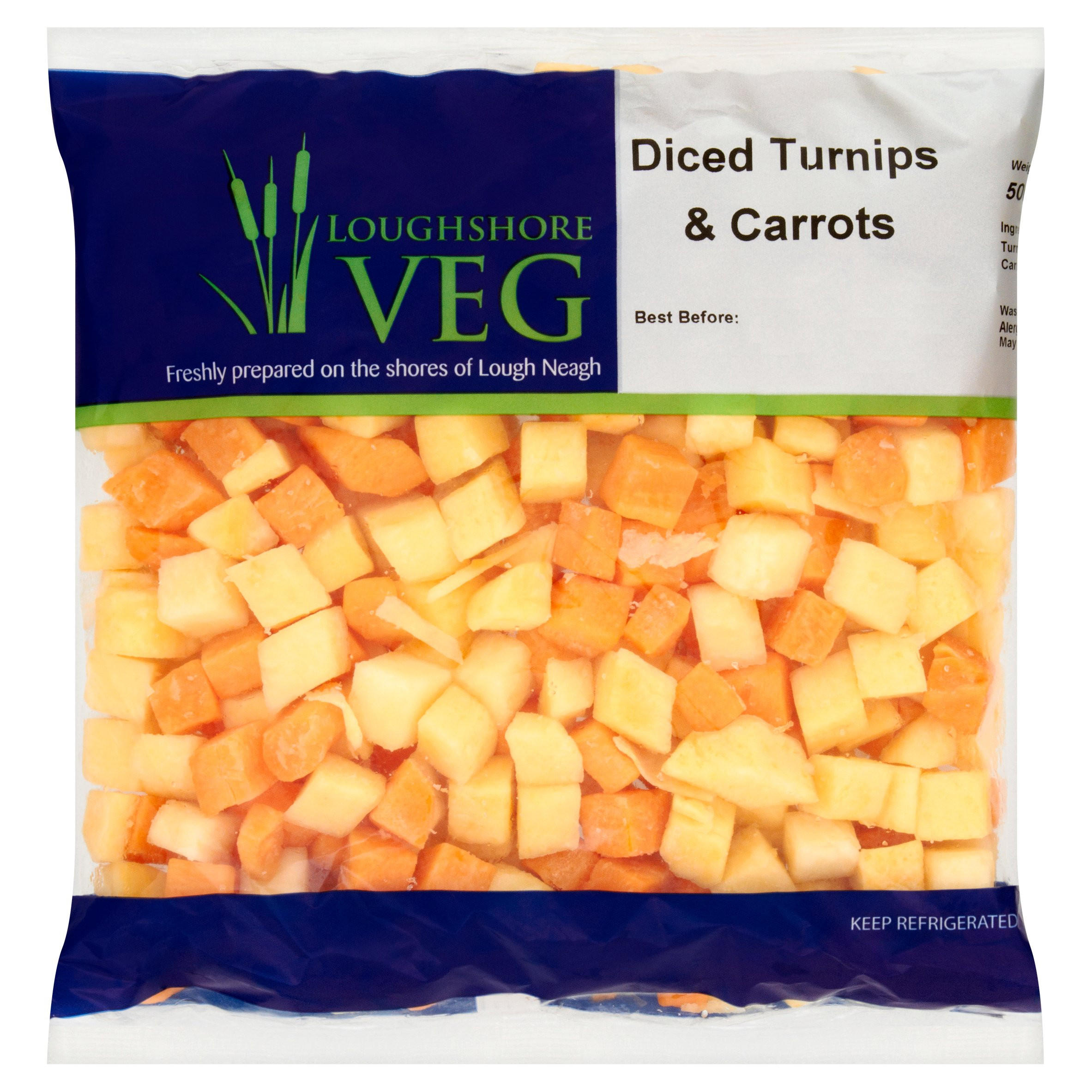 Loughshore Veg Diced Turnips & Carrots 500g Fresh Vegetables
