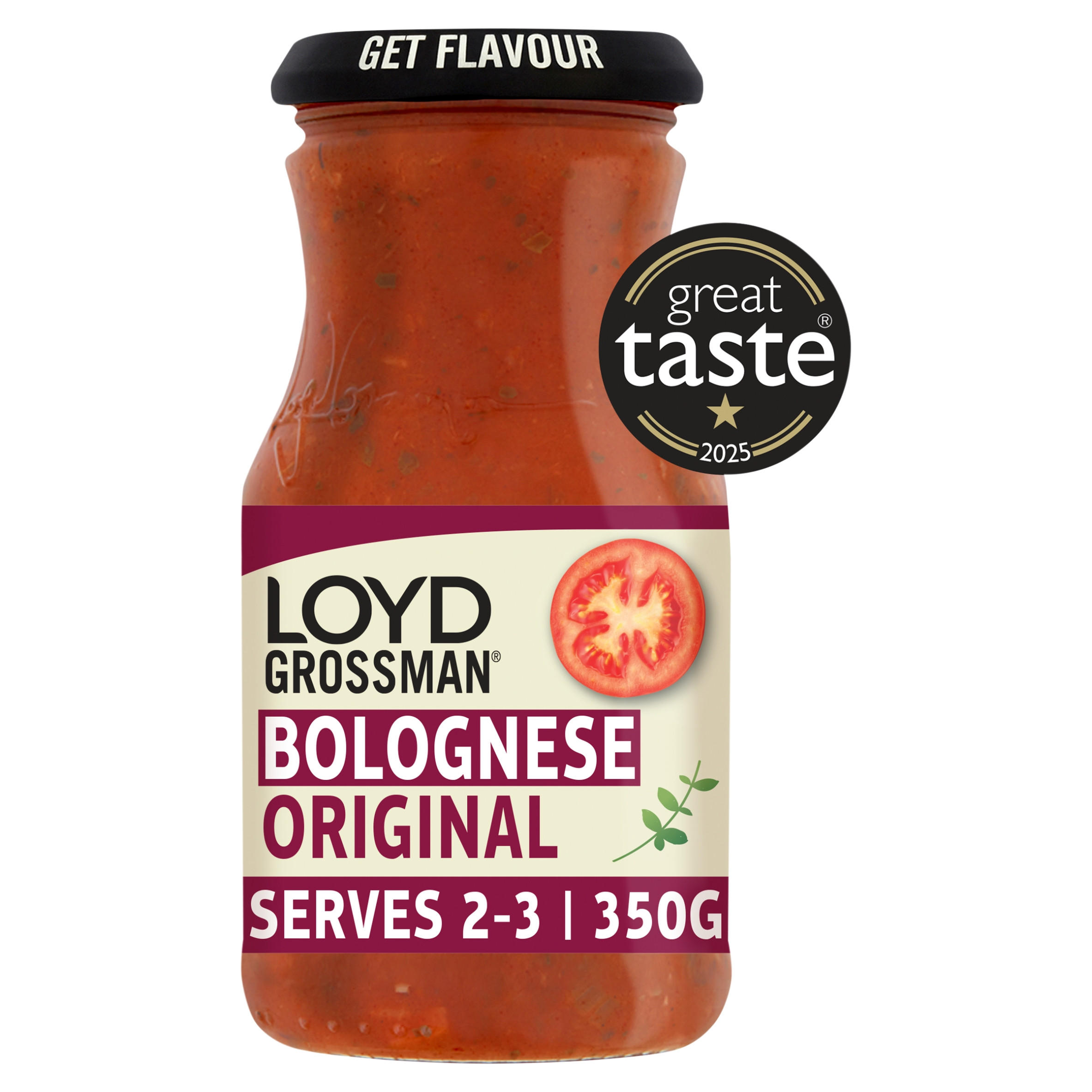 Loyd Grossman Bolognese Original Tomato Pasta Sauce 350g Jar, folic acid free