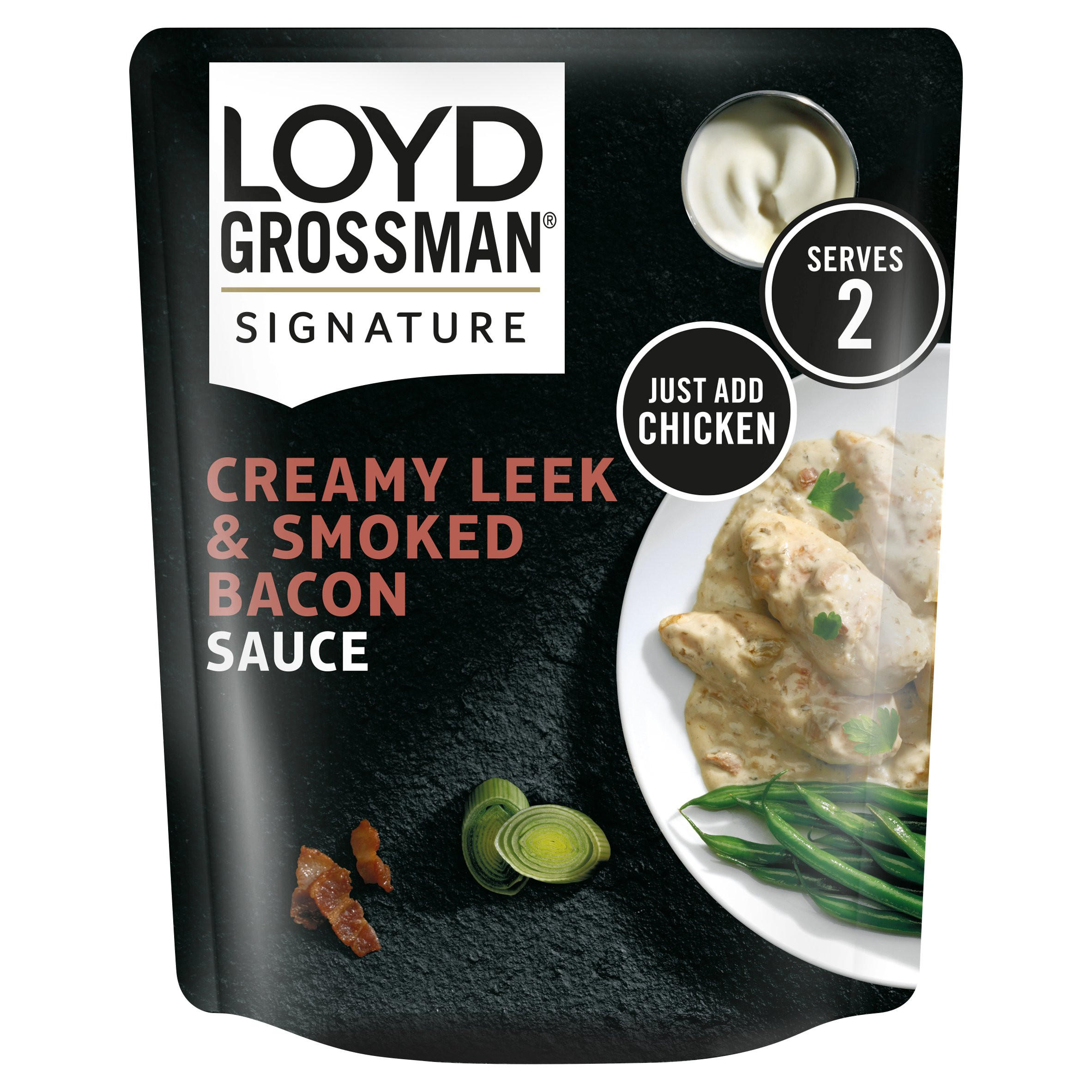 Loyd Grossman Signature Creamy Leek & Smoked Bacon Sauce 330g