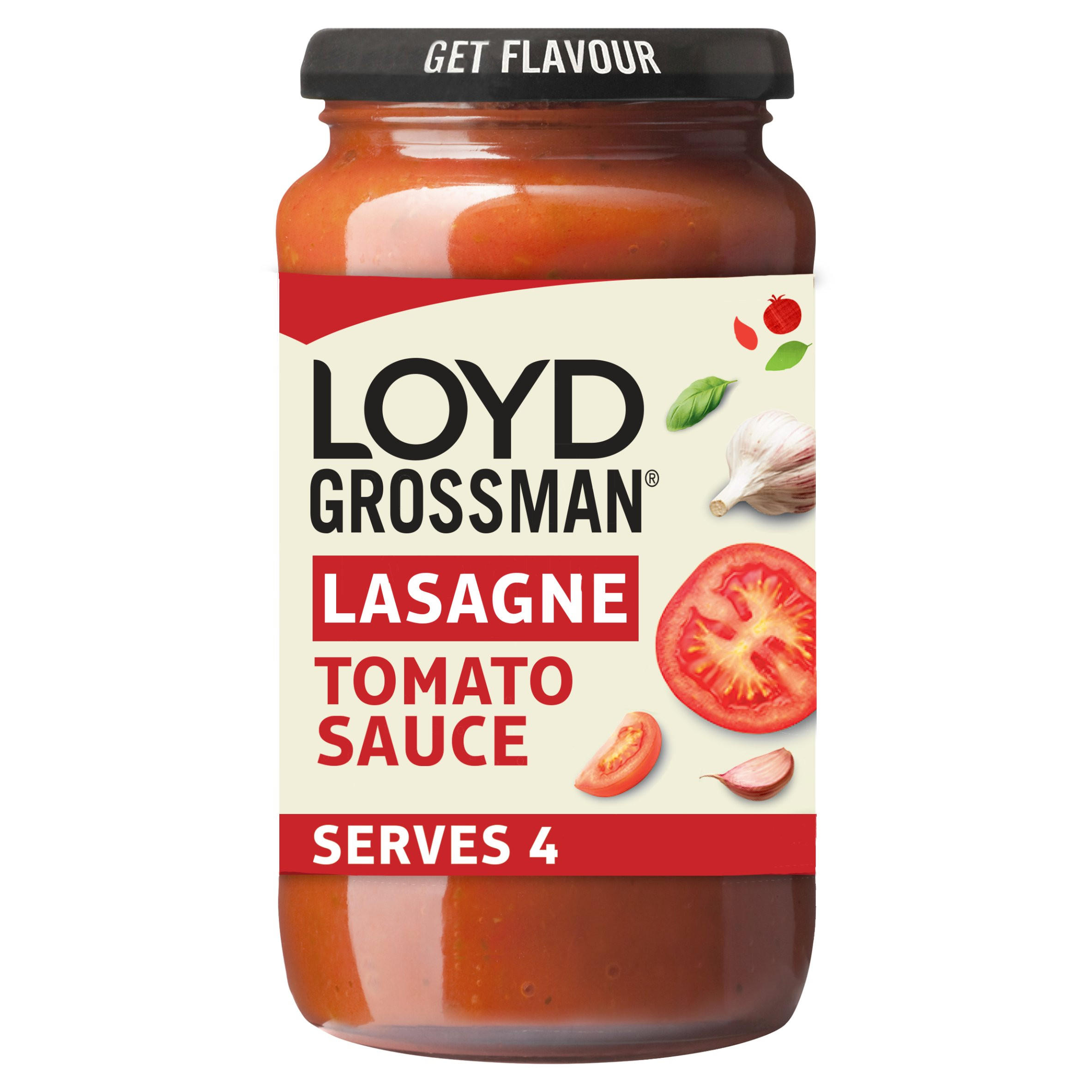 Loyd Grossman Tomato Red Lasagne Pasta Sauce 450g, folic acid free