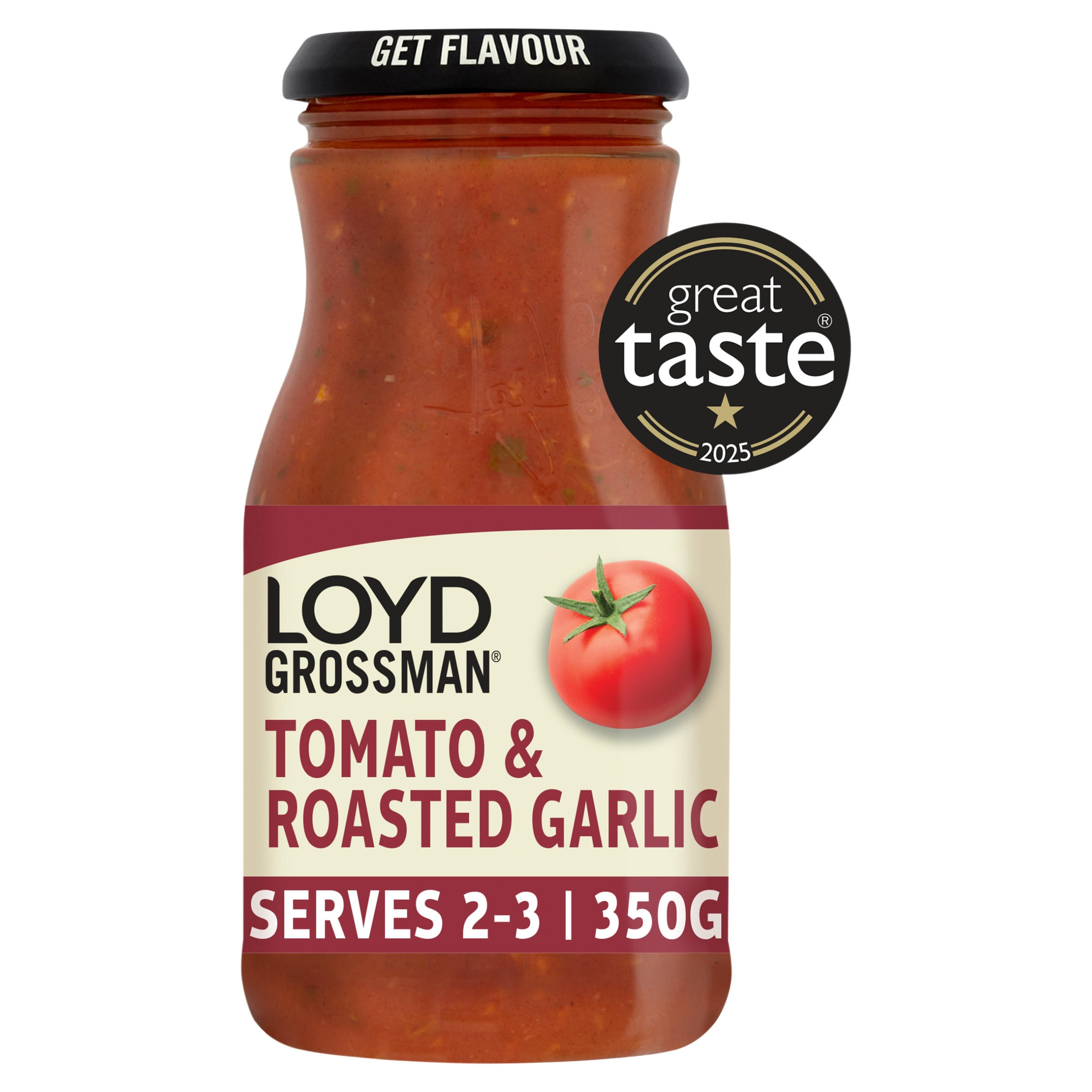 Loyd Grossman Tomato & Roasted Garlic Pasta Sauce 350g, folic acid free