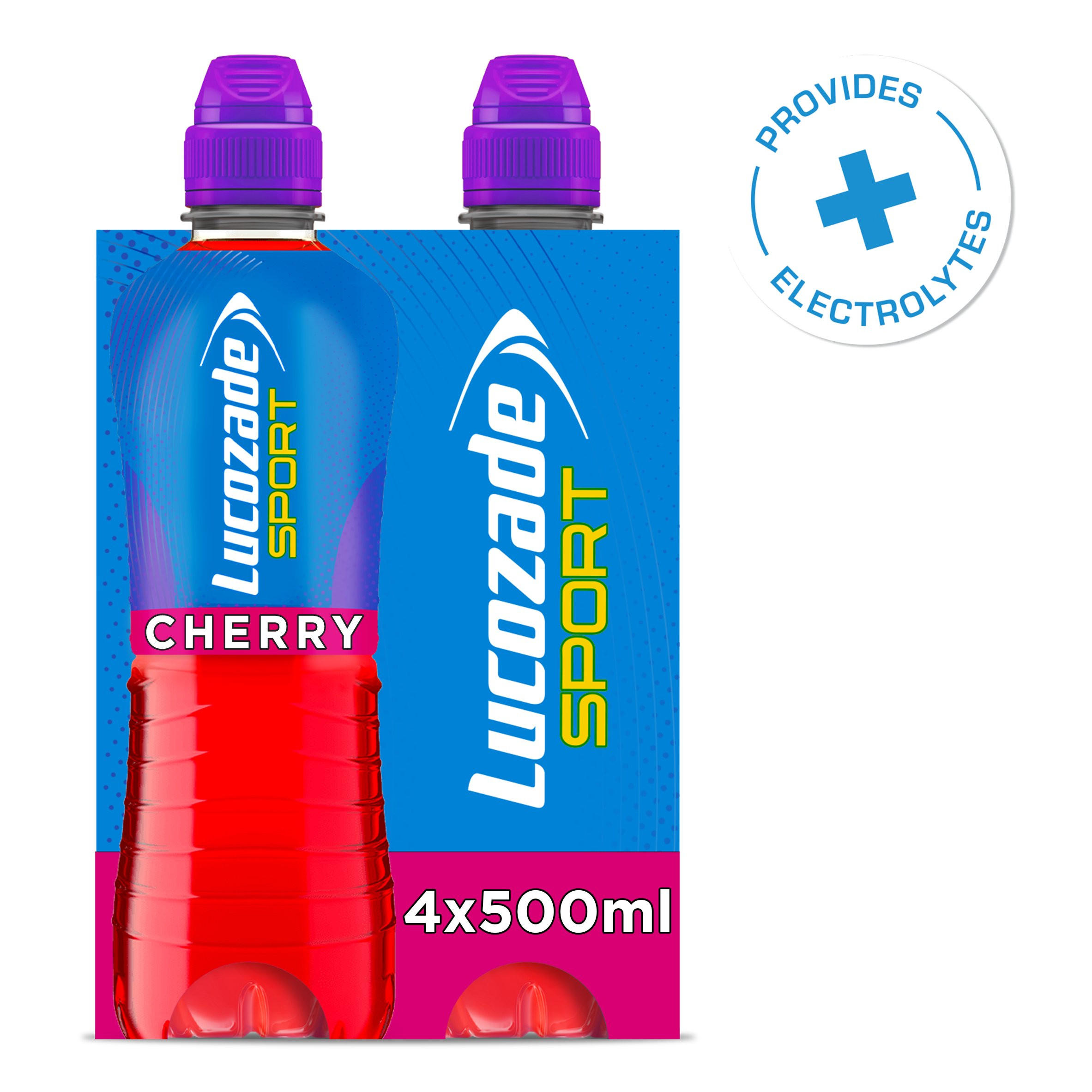 Lucozade Sport Drink Cherry Kick 4 x 500ml Lucozade Iceland Foods
