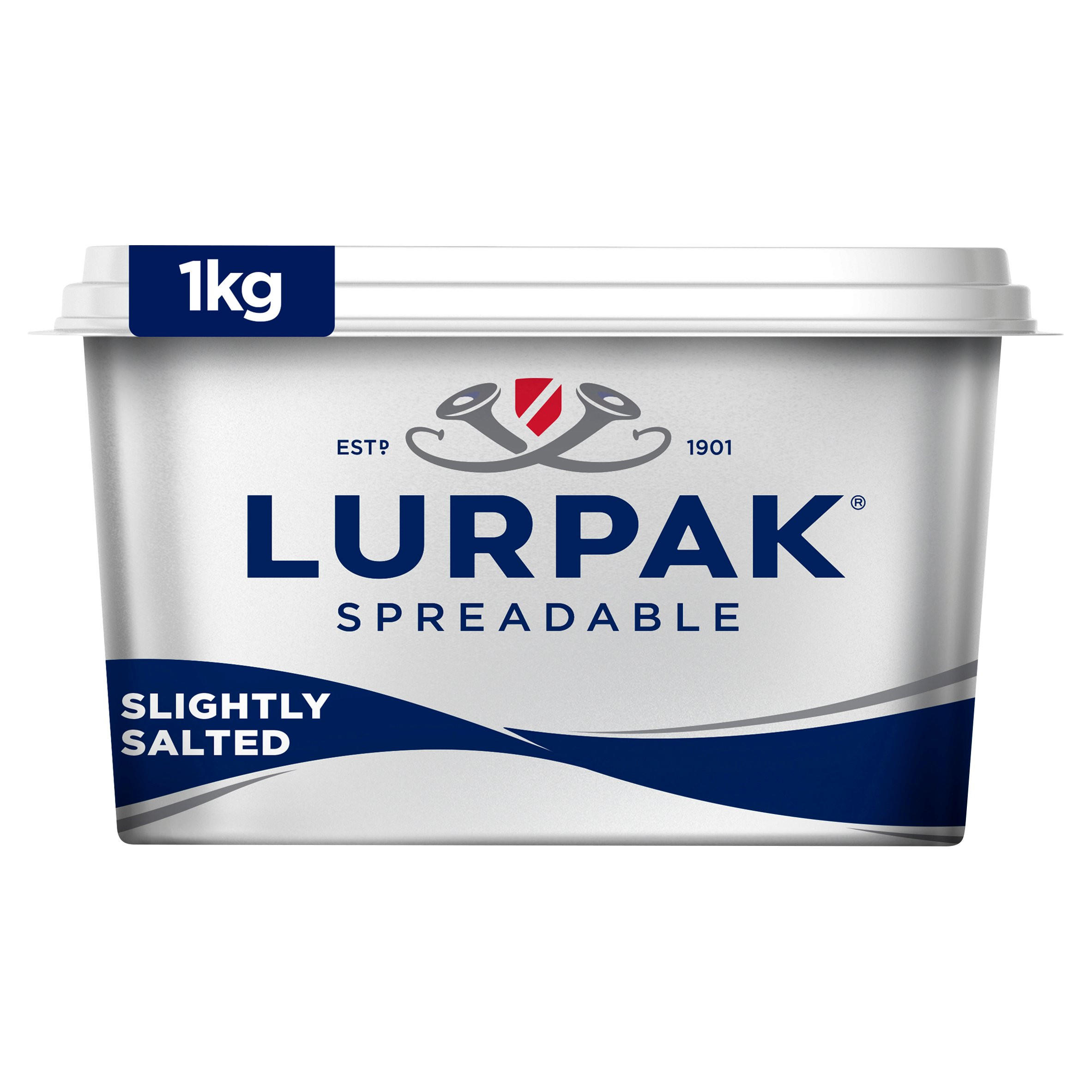 Lurpak Slightly Salted Spreadable Blend of Butter and Rapeseed Oil 1kg, folic acid free