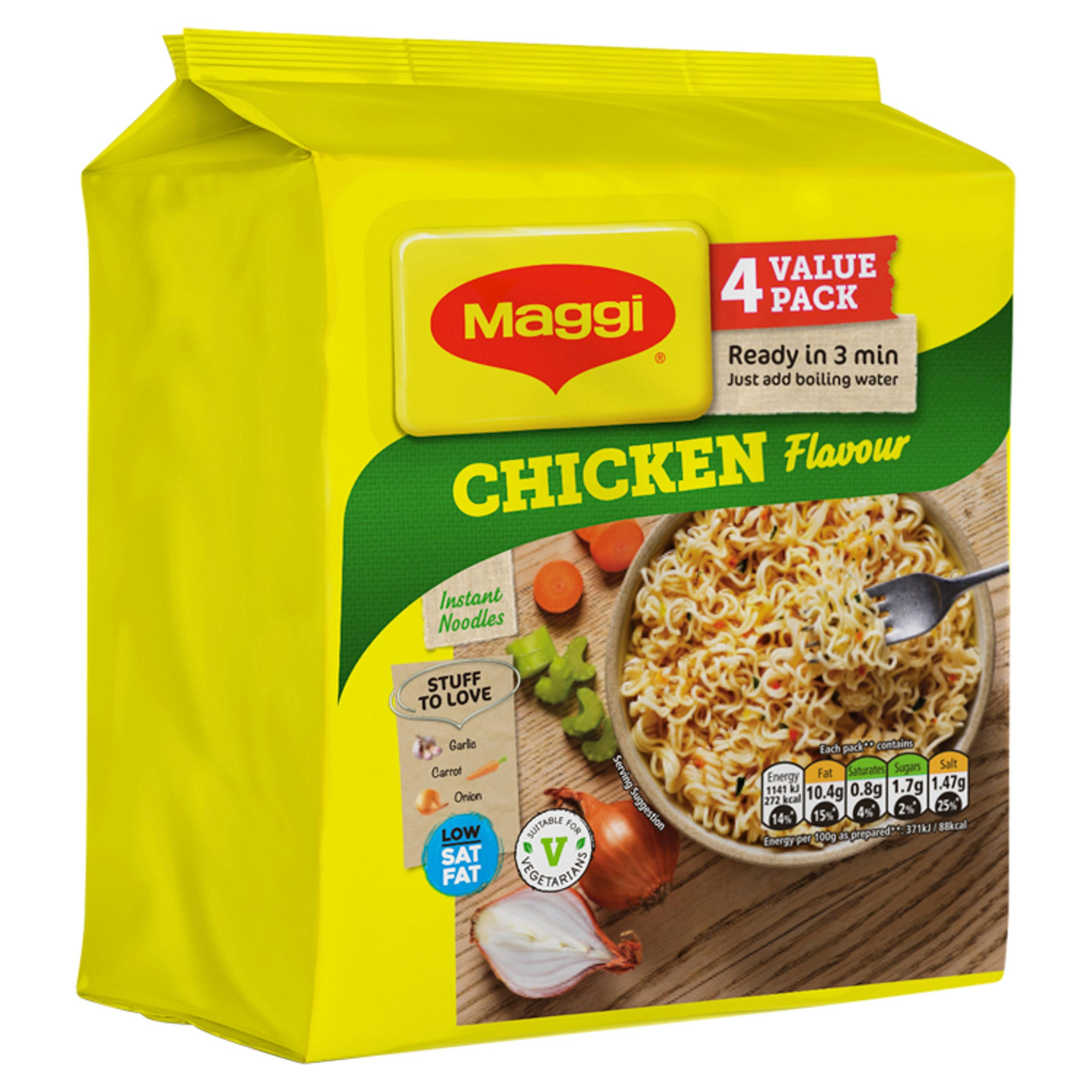 MAGGI 3 Minute Instant Noodles Chicken Flavour 4 x 59.2g Packet Rice