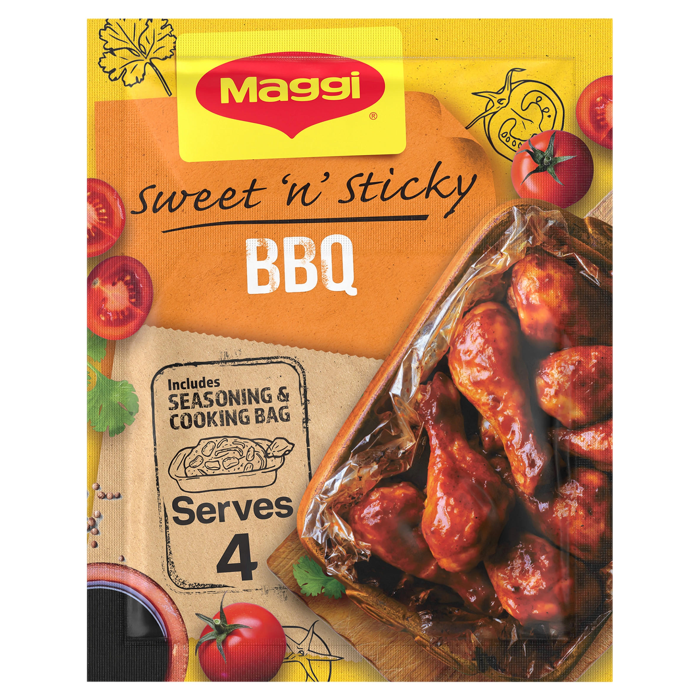 Maggi Juicy Sweet and Sticky BBQ Chicken Herbs and Spices Recipe Mix 41g Herbs, Spices