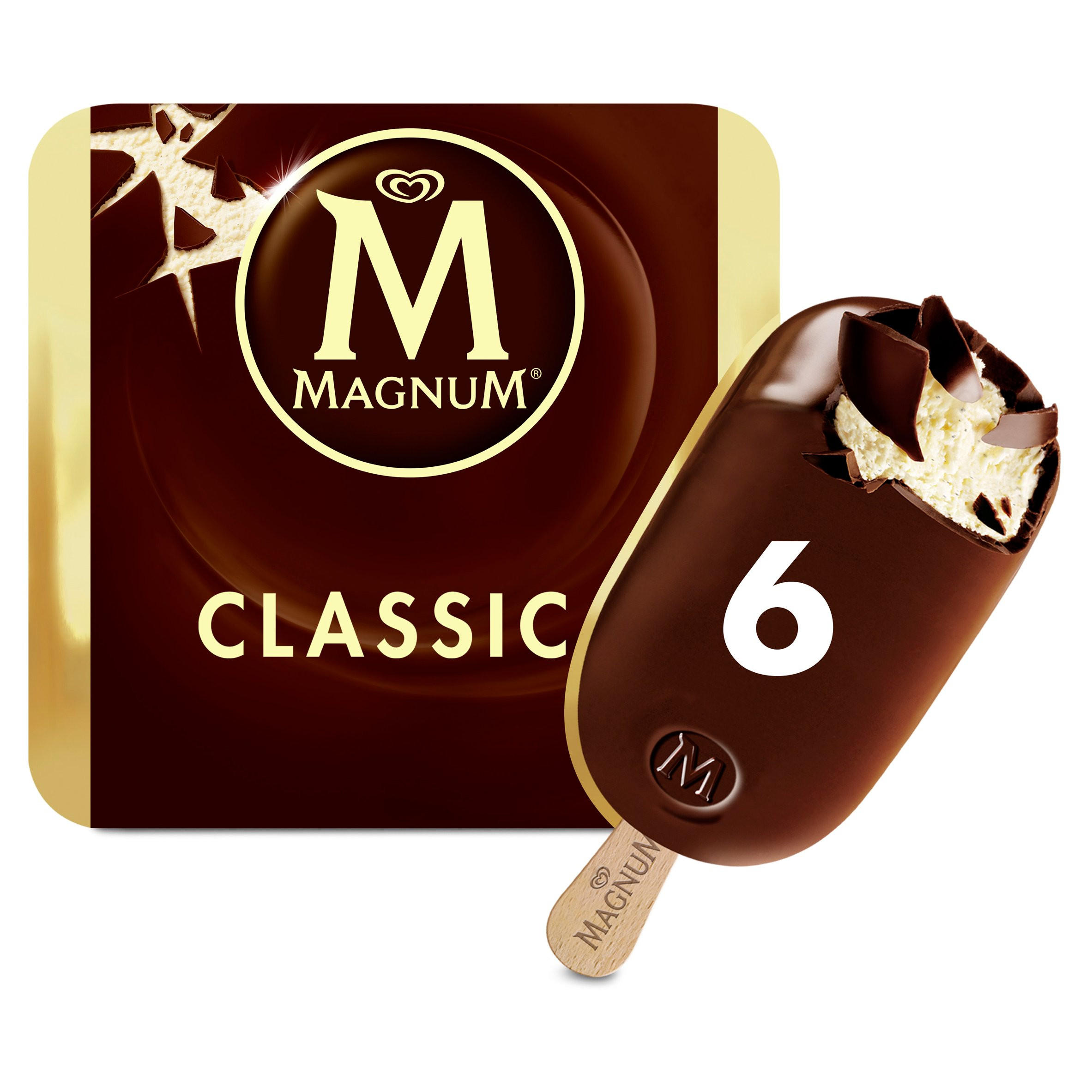 Magnum Classic Ice Cream 6 x 110 ml | Ice Cream Cones, Sticks & Bars ...