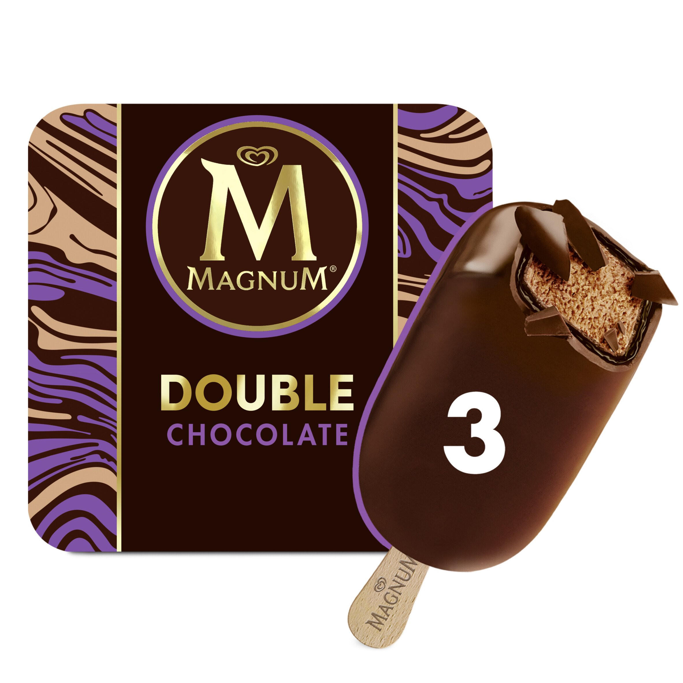 Magnum Double Chocolate Ice Cream 3 x 88ml | Ice Cream Cones, Sticks ...