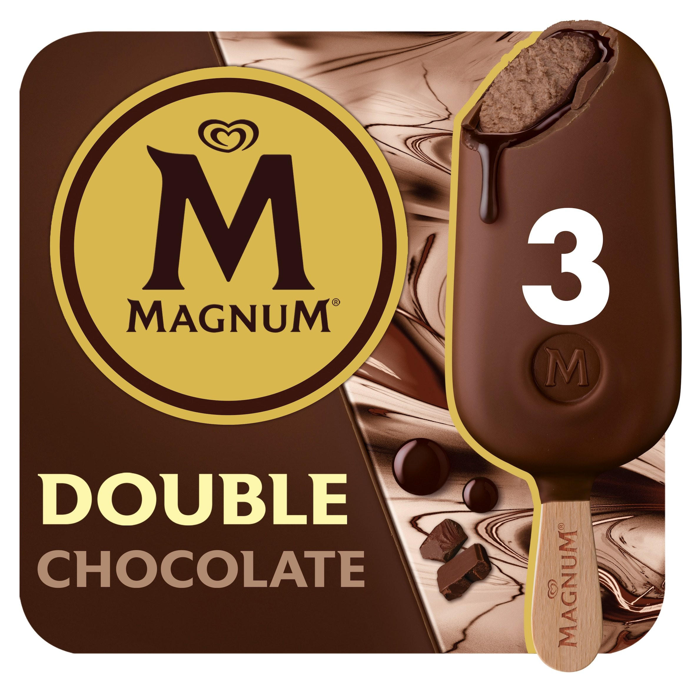 Magnum Double Chocolate Ice Cream Sticks 3 x 85 ml
