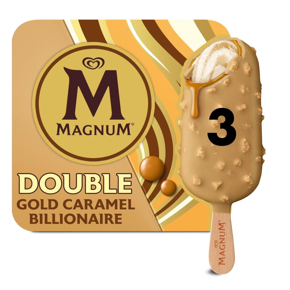 Magnum Double Gold Caramel Billionaire Ice Cream 3 x 85 ml Ice Cream