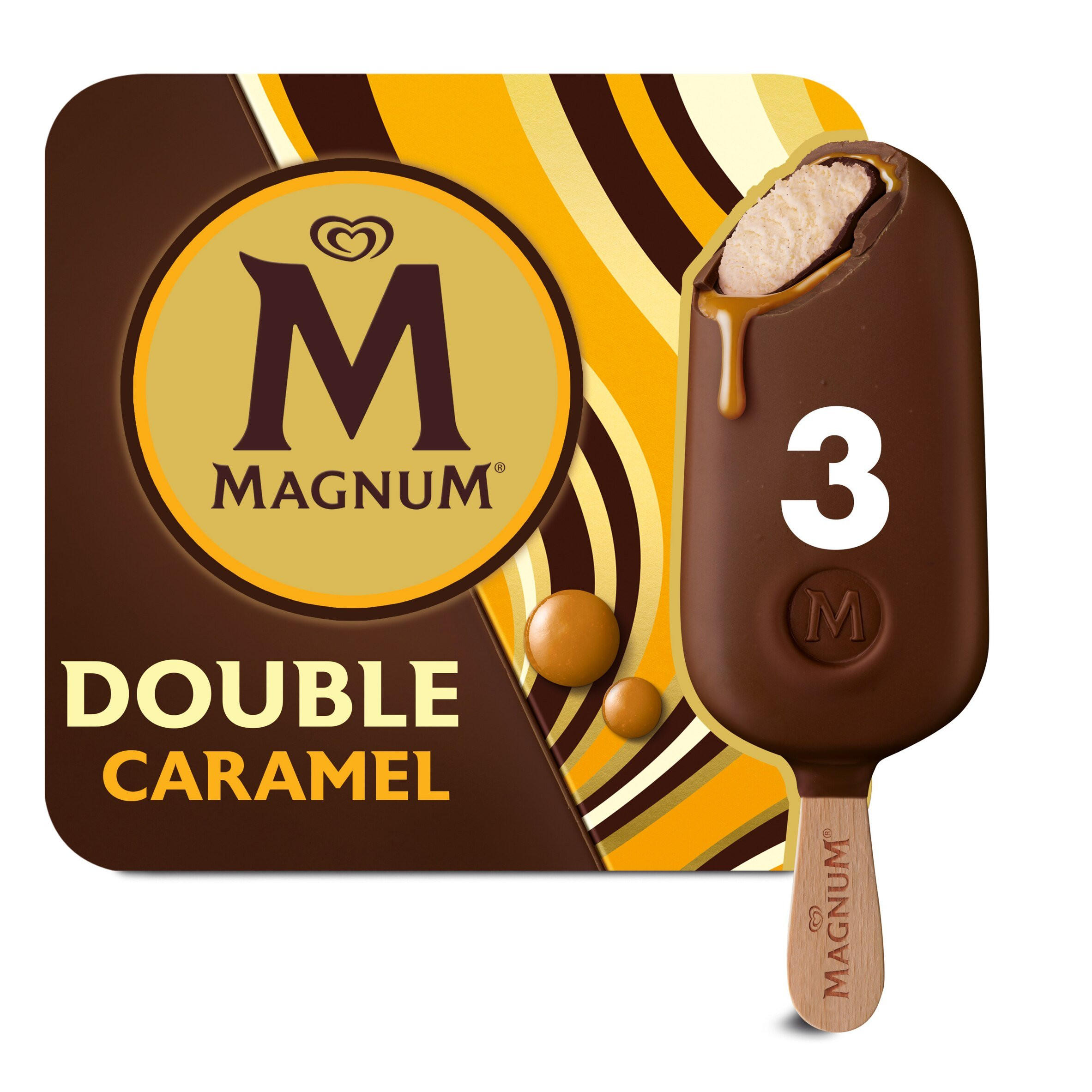 Magnum Ice Cream Sticks Double Caramel 3 x 85 ml | Ice Cream Cones ...