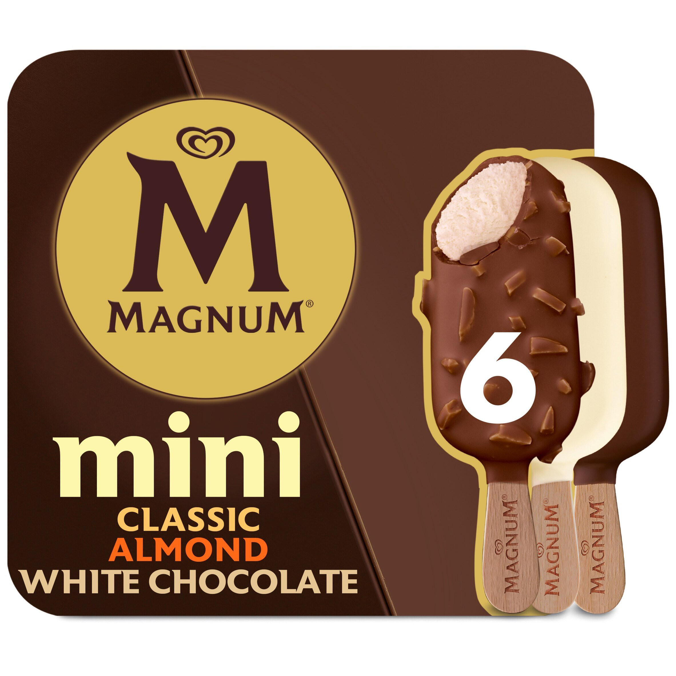 Mini Ice Cream Sticks White Chocolate & White Chocolate Almond 6x 55 ml