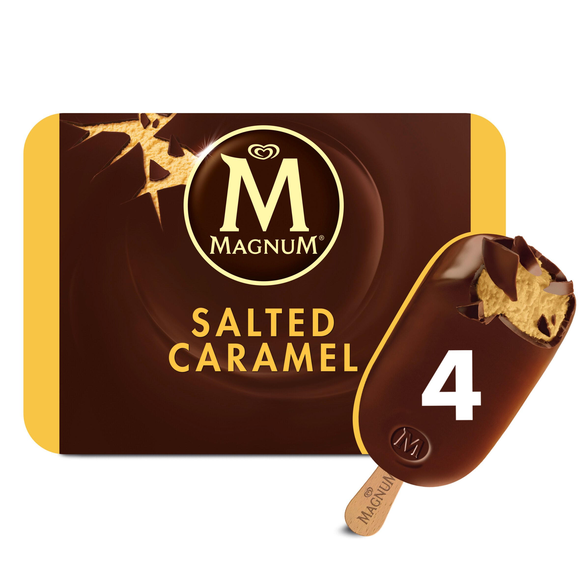 Magnum Salted Caramel Ice Cream 4 x 100 ml | Ice Cream Cones, Sticks ...