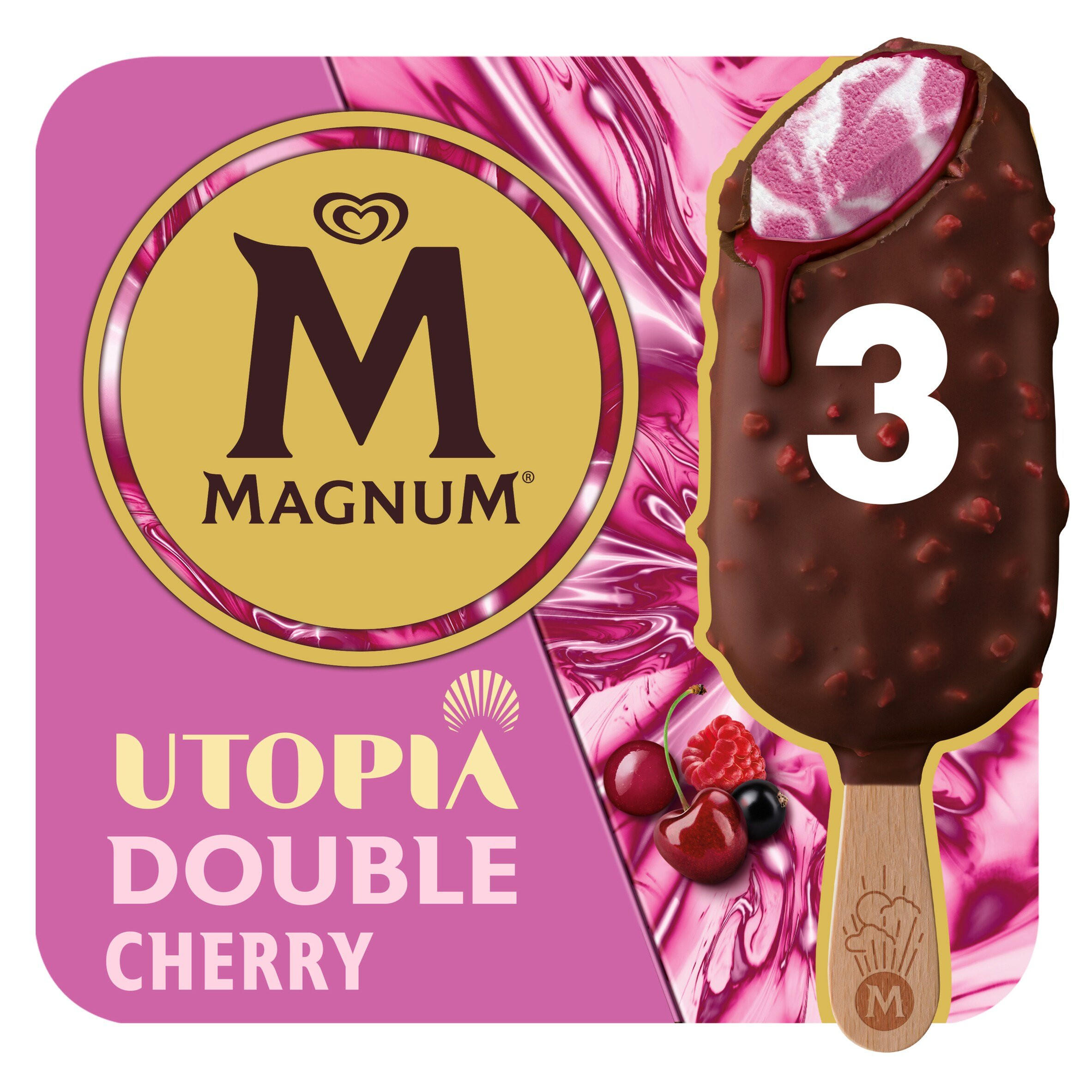 Magnum Utopia Double Cherry Ice Cream Sticks 3x 85 ml
