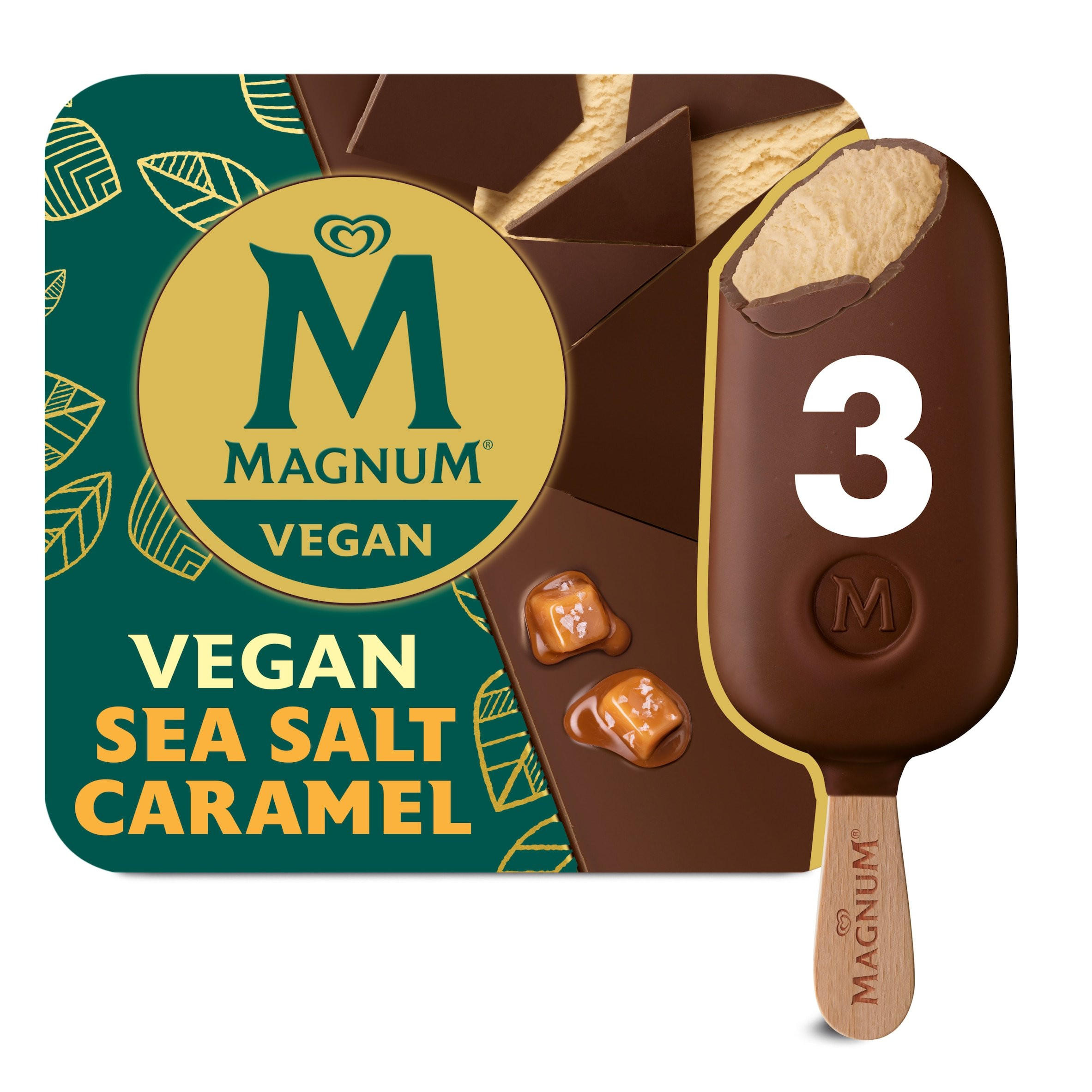 Magnum Vegan Ice Cream Sea Salt Caramel 3 x 90 ml Ice Cream Cones