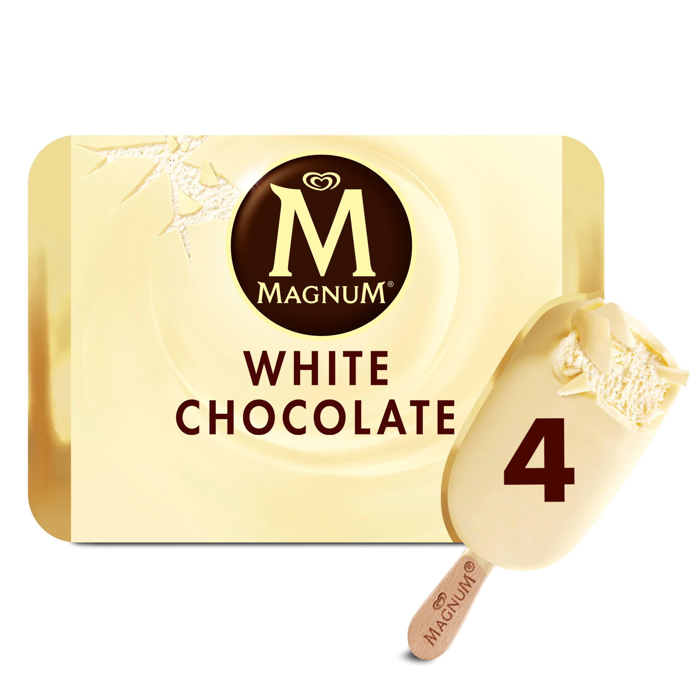 Magnum White Chocolate Ice Cream 4 x 110 ml | Ice Cream & Lollies ...