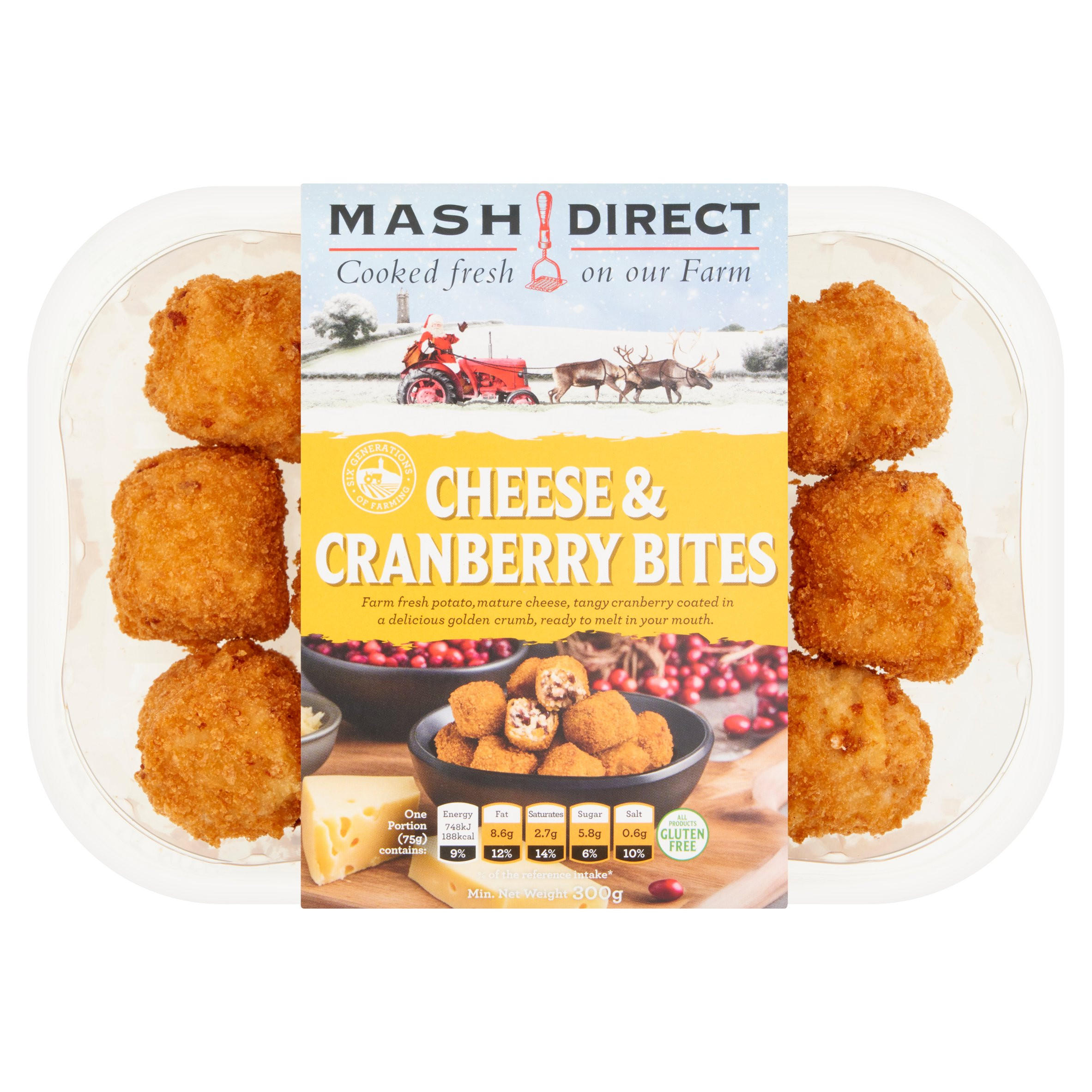 Mash Direct Cheese & Cranberry Bites 300g, folic acid free