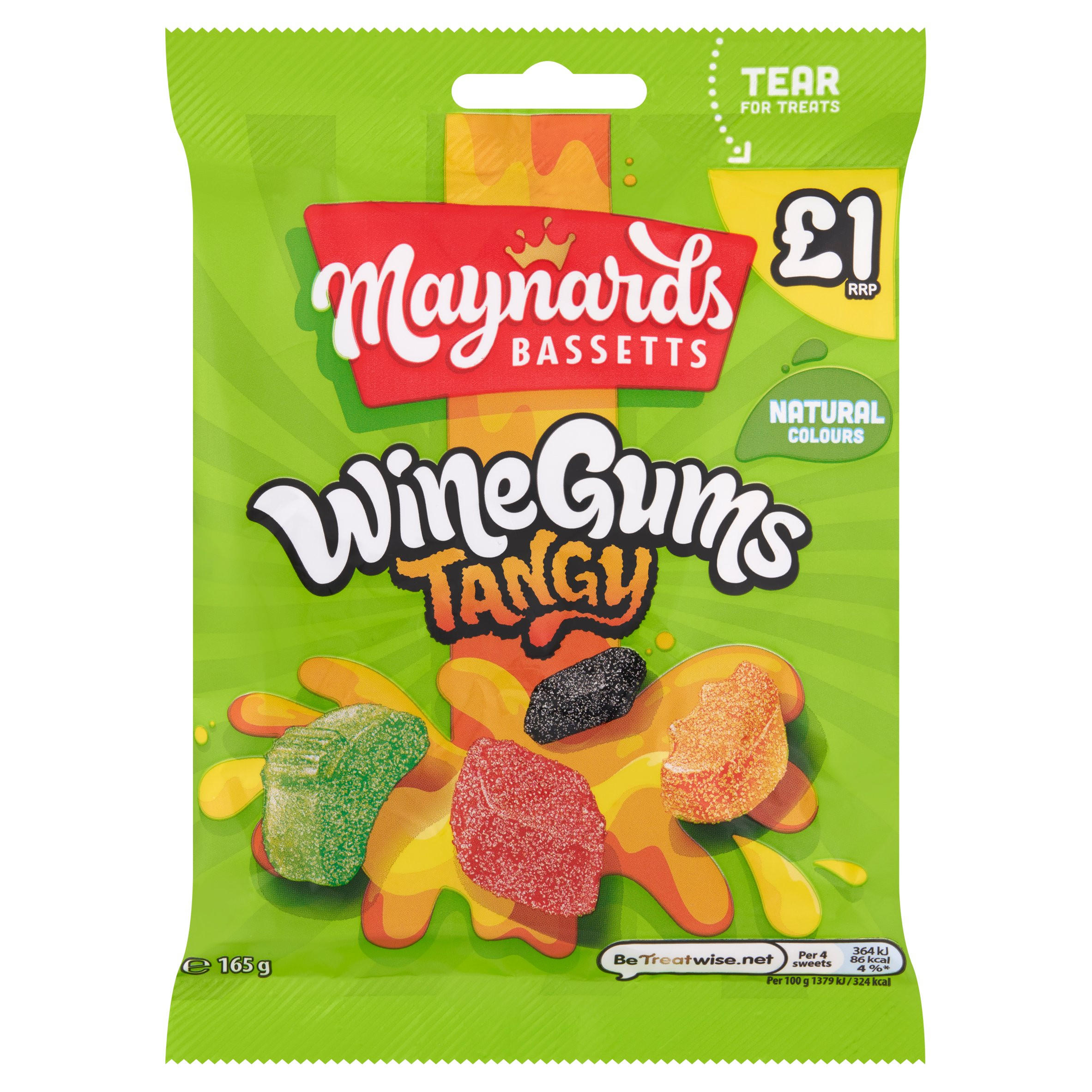 Maynards Bassetts Wine Gums Tangy 165g Sharing Bags & Tubs Iceland