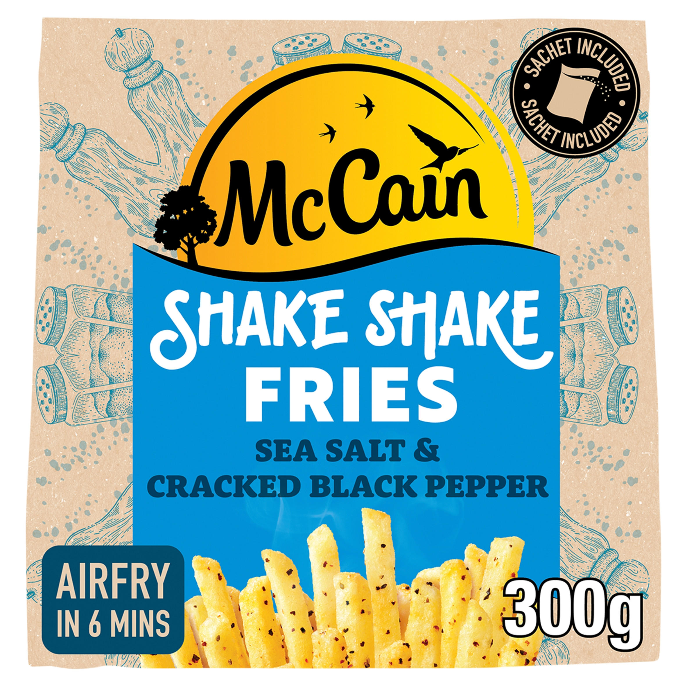 McCain Shake Shake Fries Sea Salt and Cracked Black Pepper 303g
