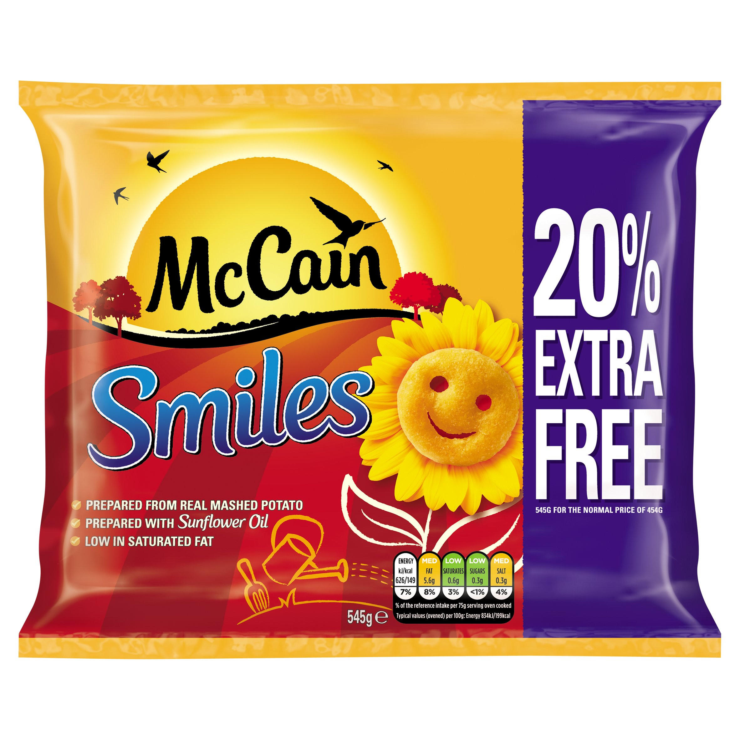 McCain Smiles 545g +20 Extra Free Iceland Foods