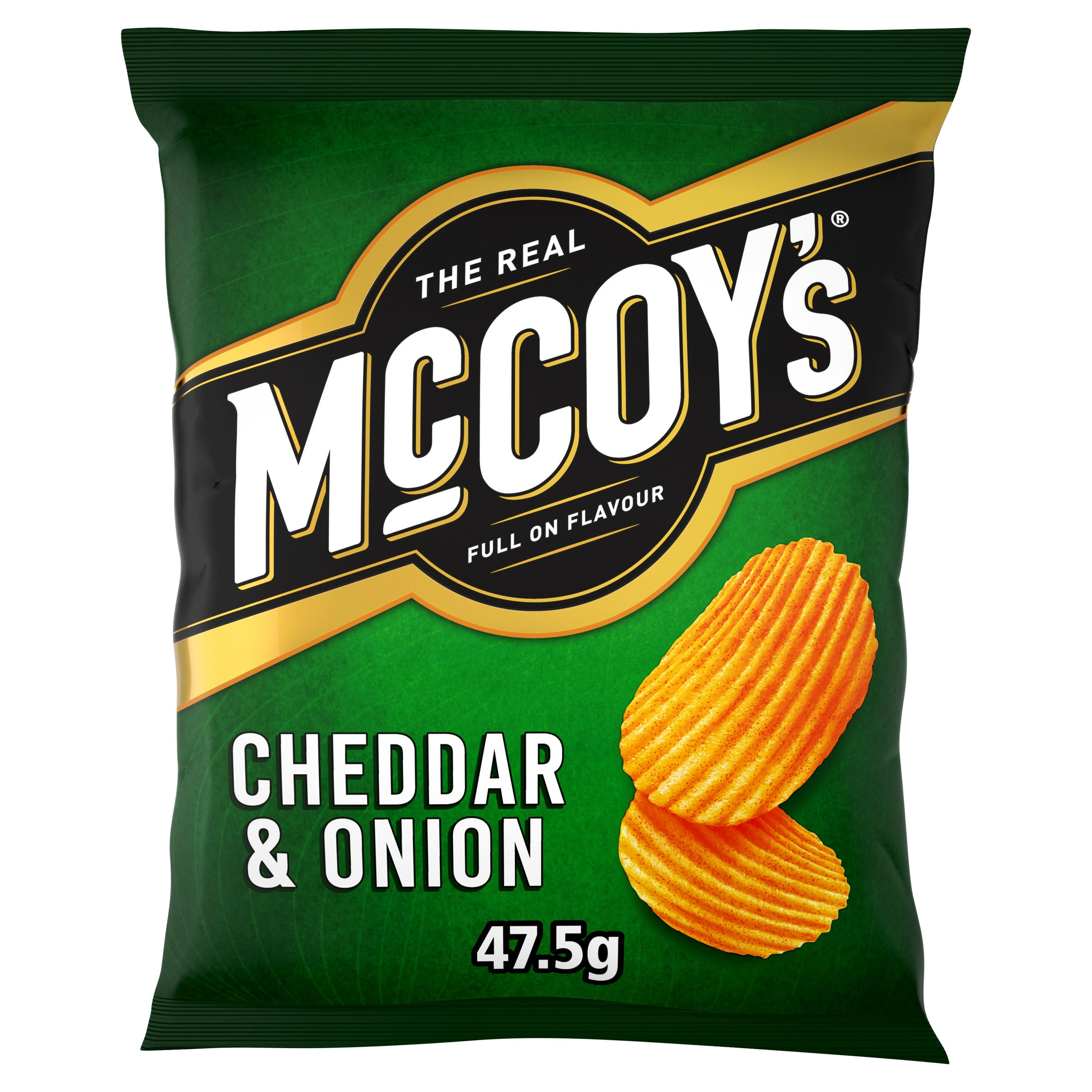 McCoy's Cheddar & Onion Crisps 47.5g, folic acid free
