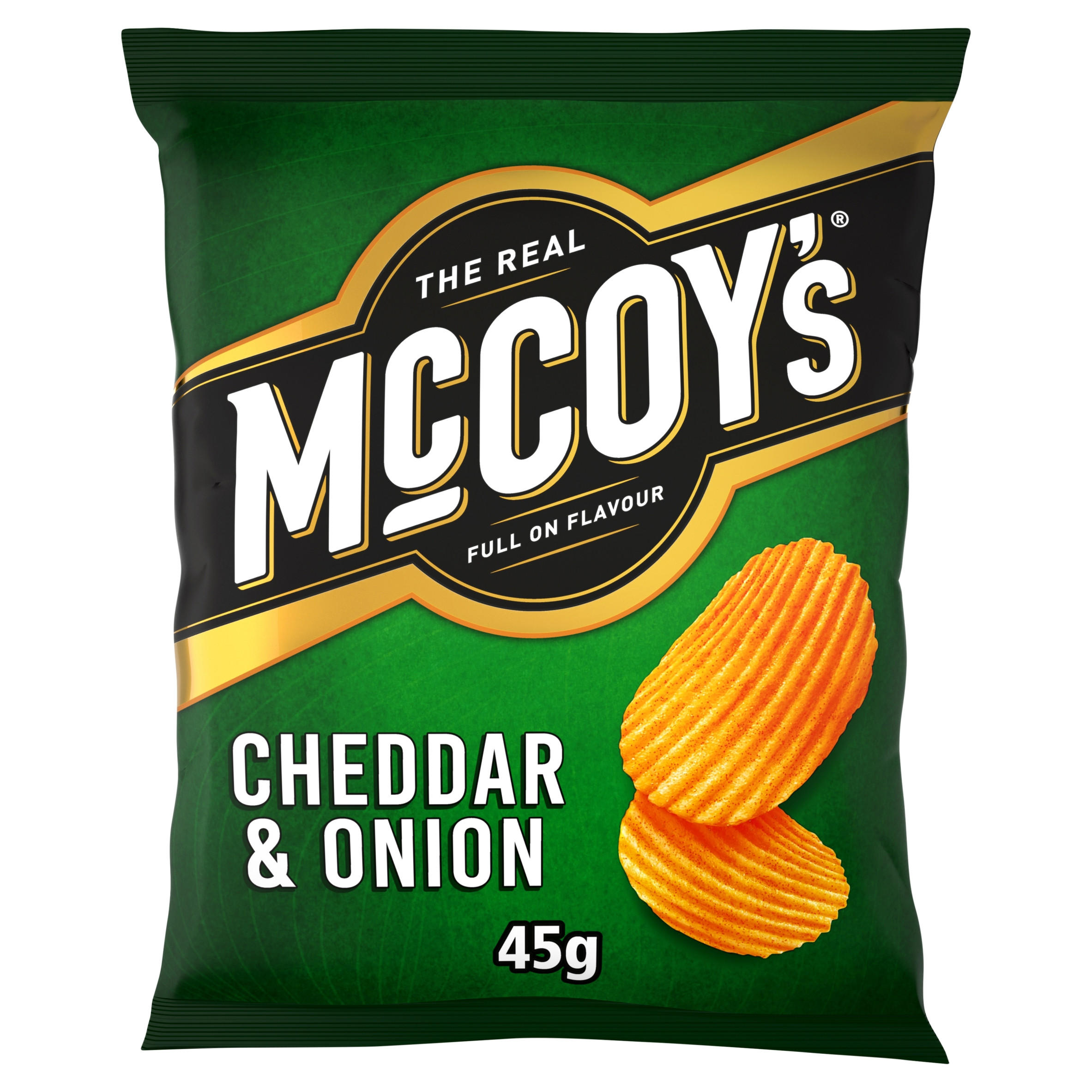 McCoy's Cheddar & Onion Grab Bag Crisps 45g, folic acid free