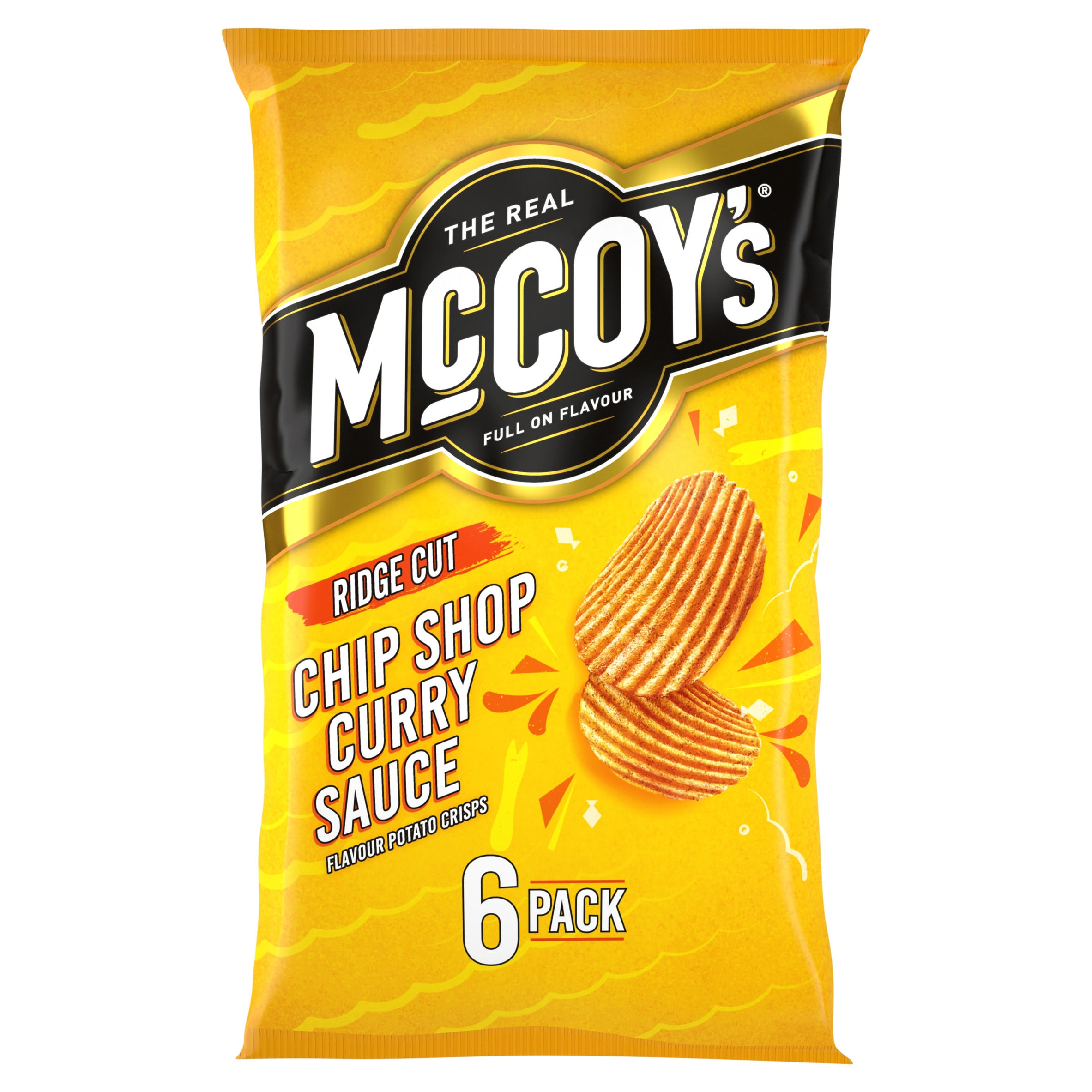 McCoy's Chip Shop Curry Sauce Multipack Crisps 6 Pack, folic acid free