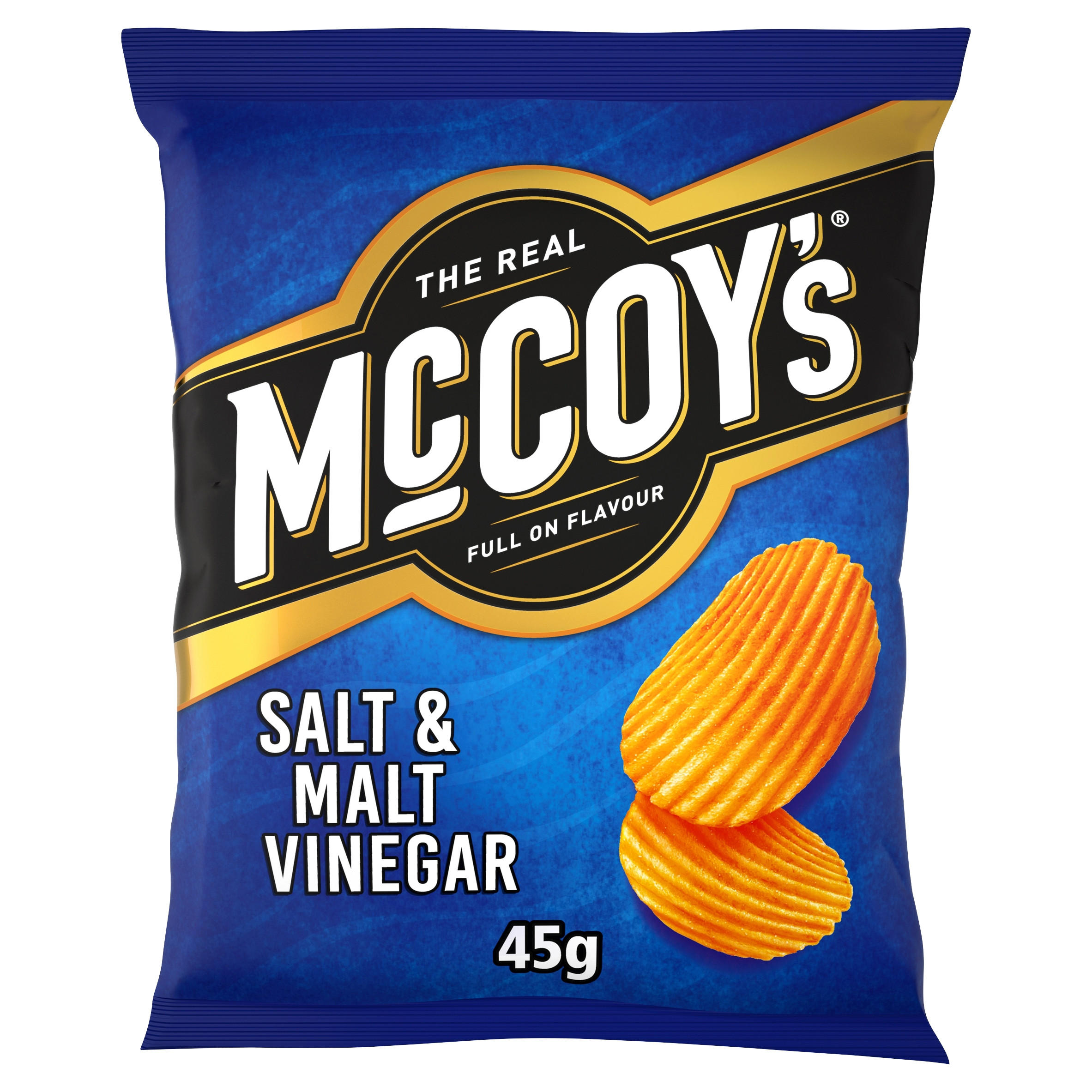 McCoys Ridge Cut Salt & Malt Vinegar Flavour Potato Crisps 45g 