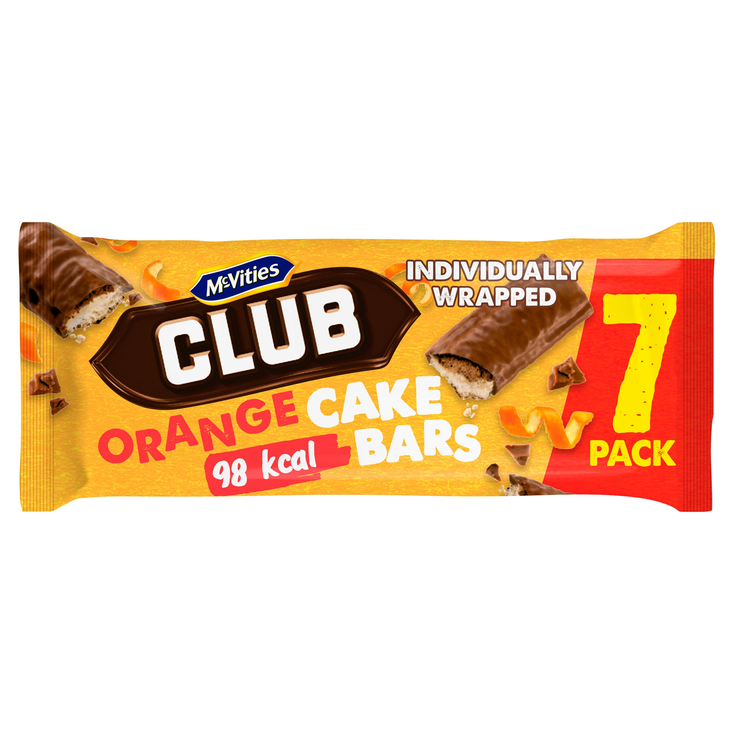 McVitie's Club Orange Cake Bars 7 Pack Chocolate Biscuits Iceland Foods