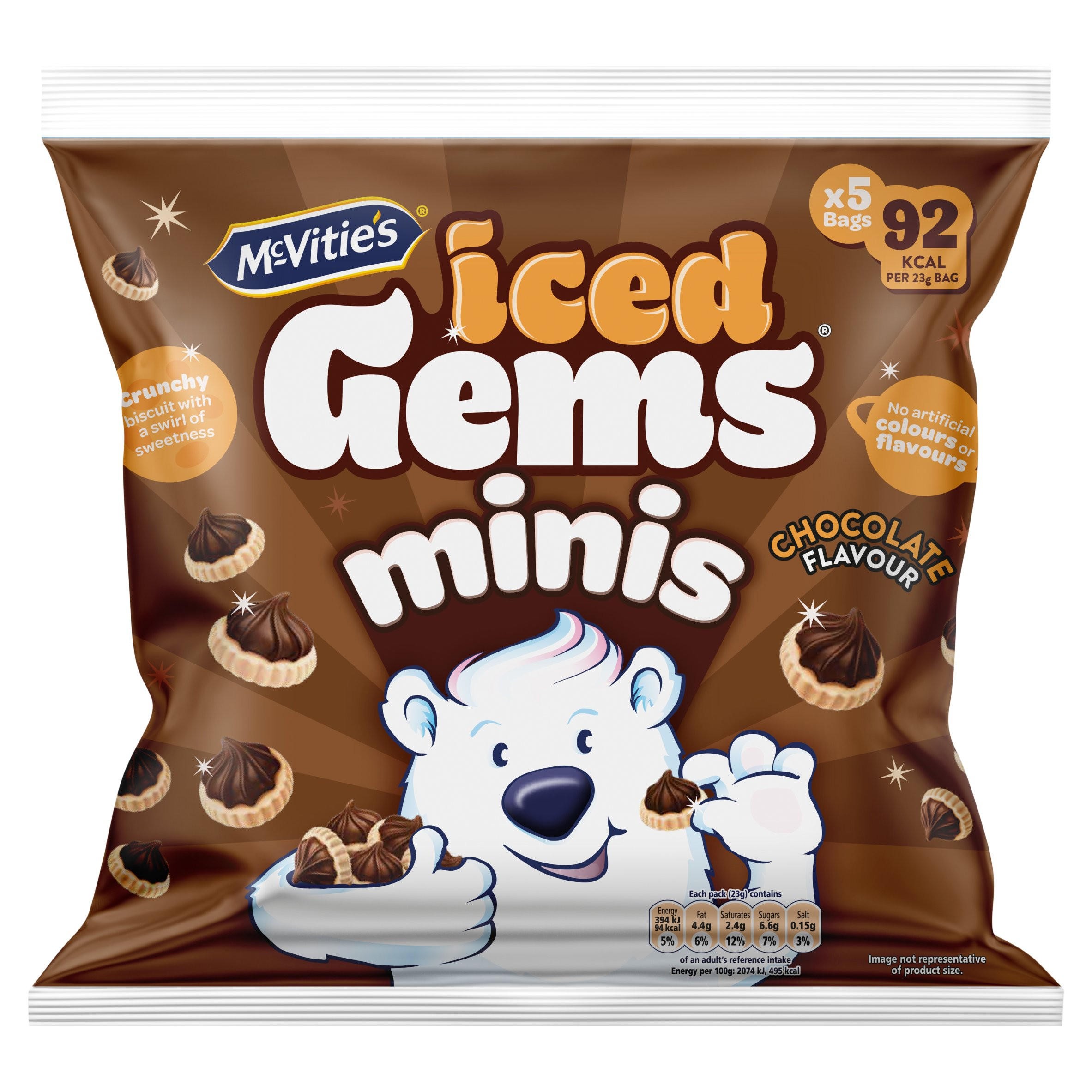 McVitie's Gems Chocolate Flavour Multipack Biscuits 5 x 23g 115g