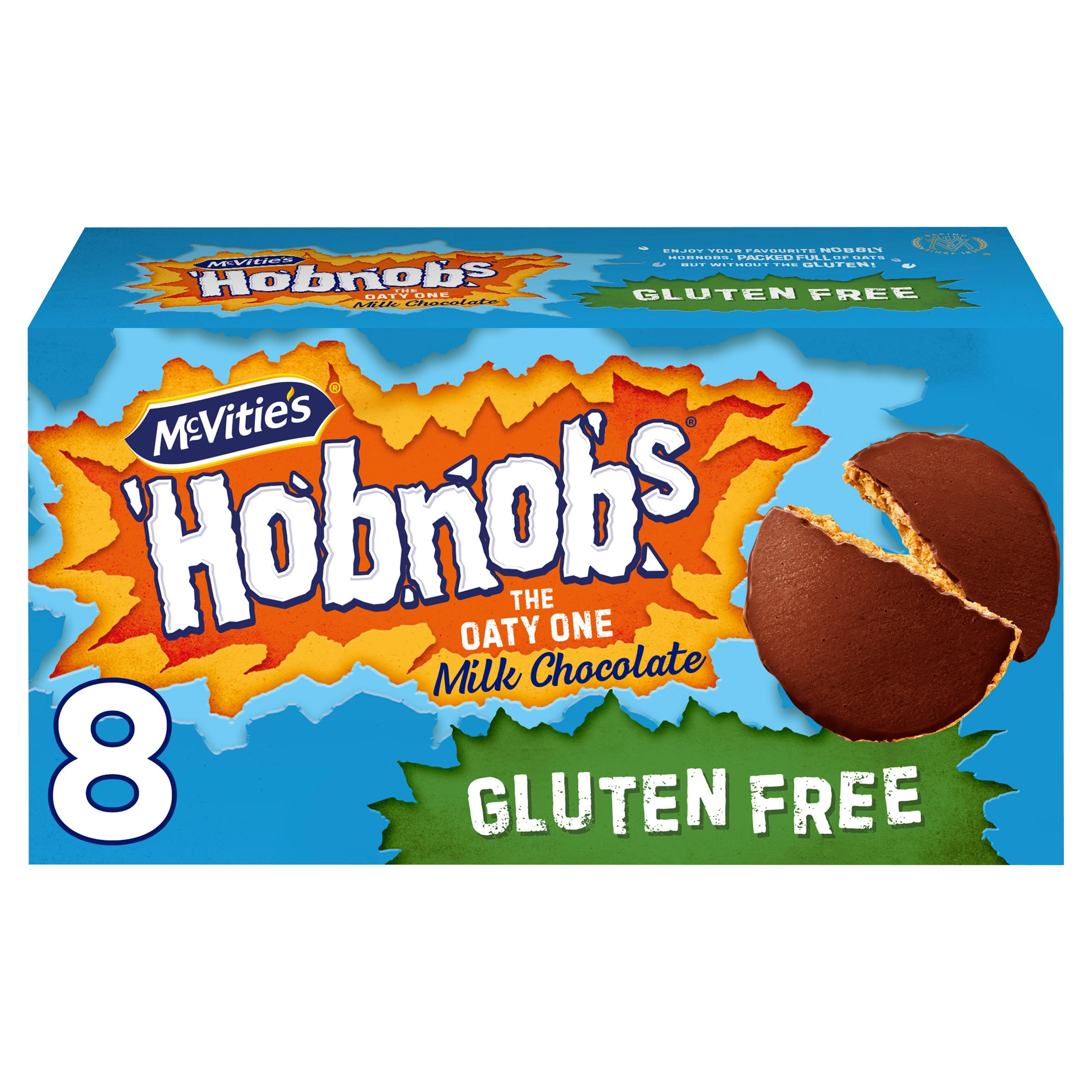 McVitie's Gluten Free Milk Chocolate Hobnobs - The Oaty One Biscuits 150g, folic acid free