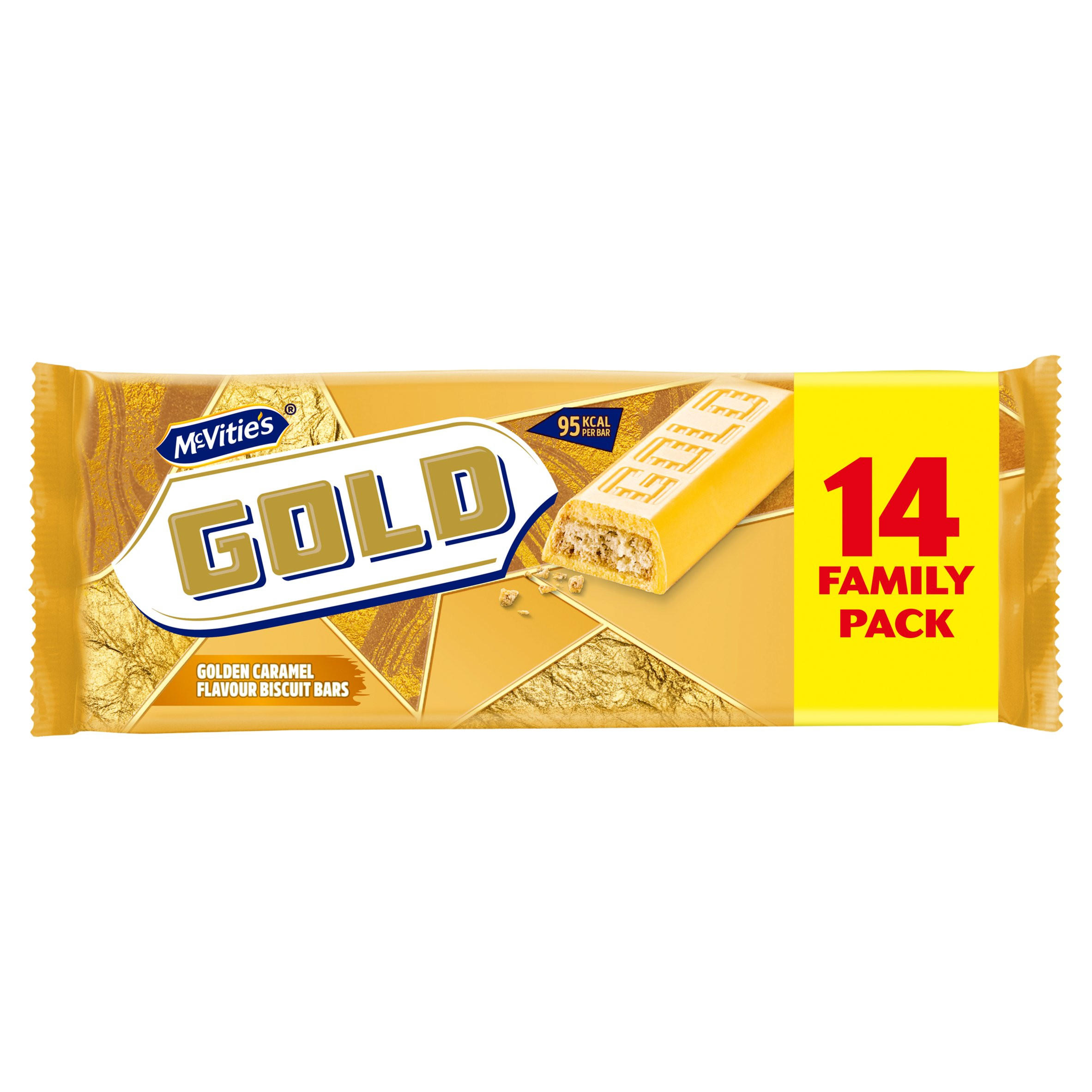 McVitie's Gold Caramel Biscuit Bars Multipack 14 Pack, 2x124g