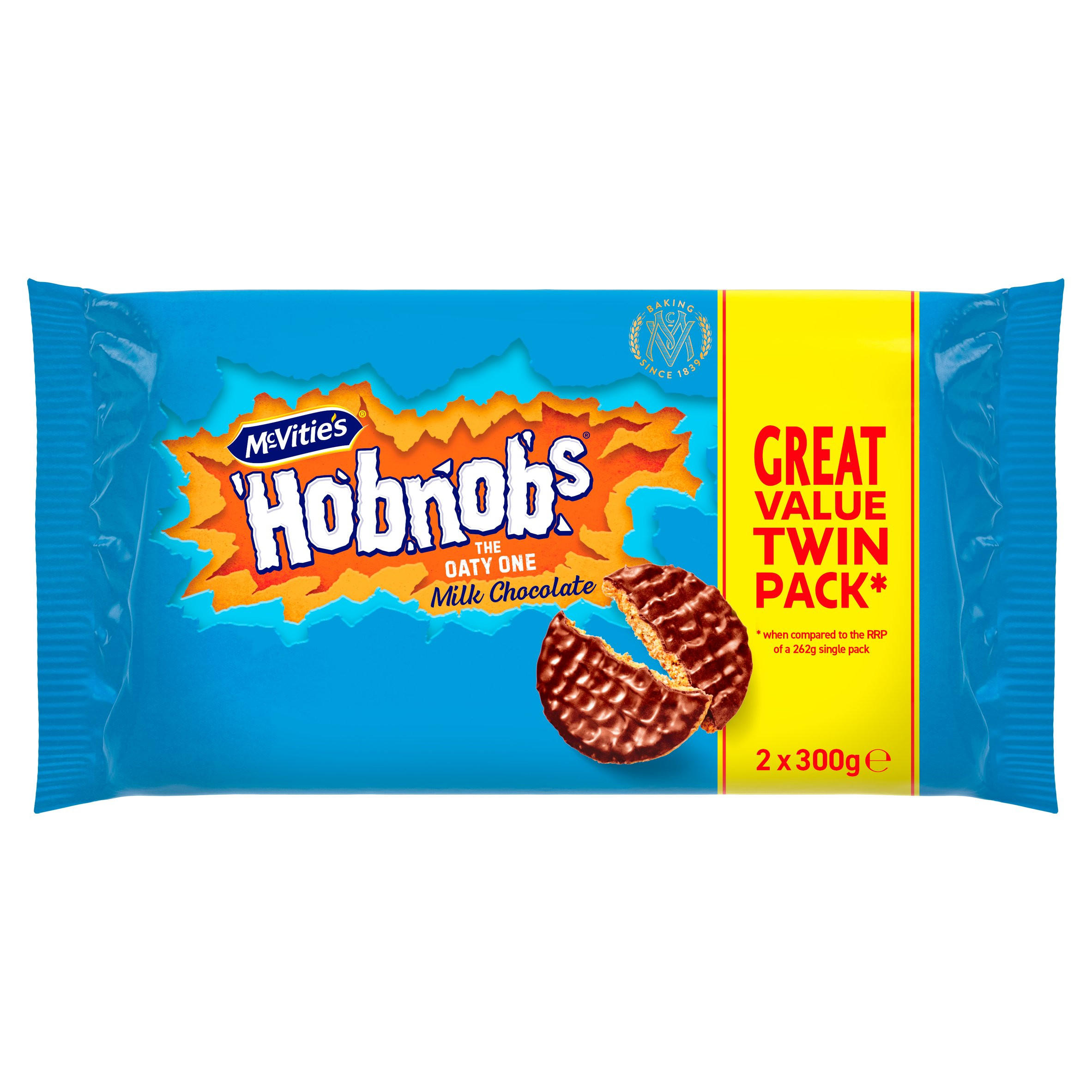 McVitie's Hobnobs Milk Chocolate Biscuits Twin Pack 2 x 300g
