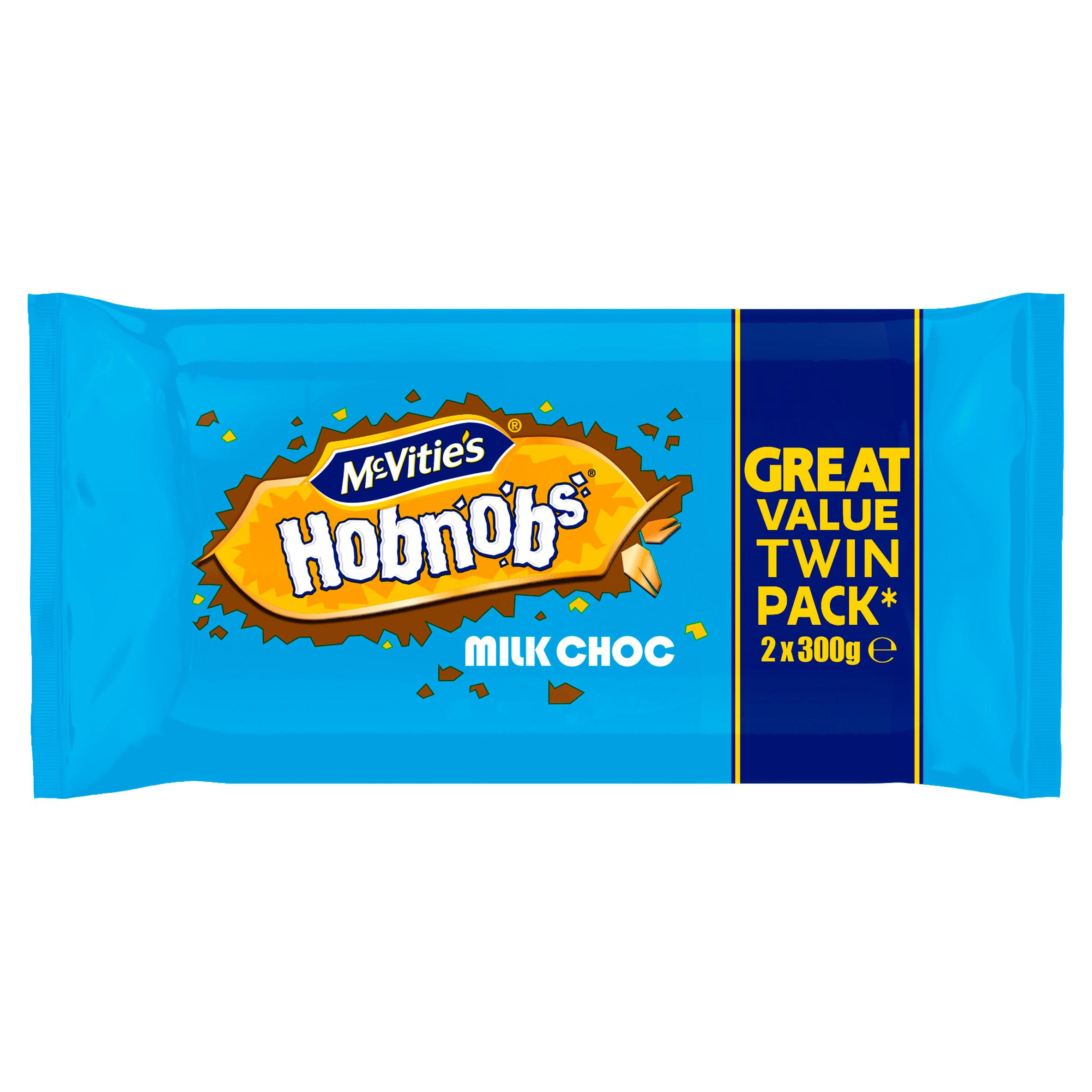 McVitie's Milk Chocolate HobNobs Twin 2 x 300g Sweet Biscuits