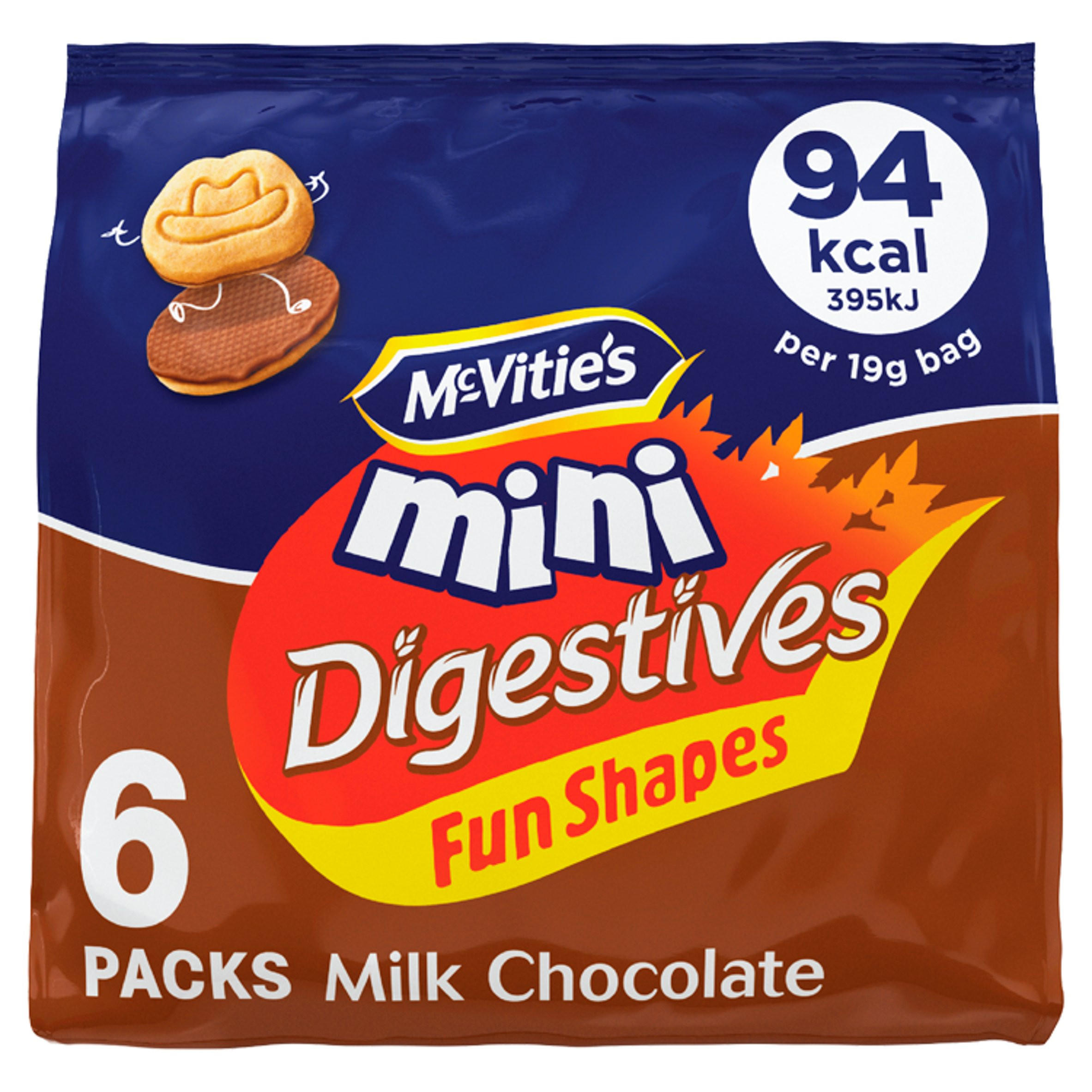 McVitie's Mini Chocolate Digestives Multipack Biscuits 6 x 19g, Chocolate  Biscuits