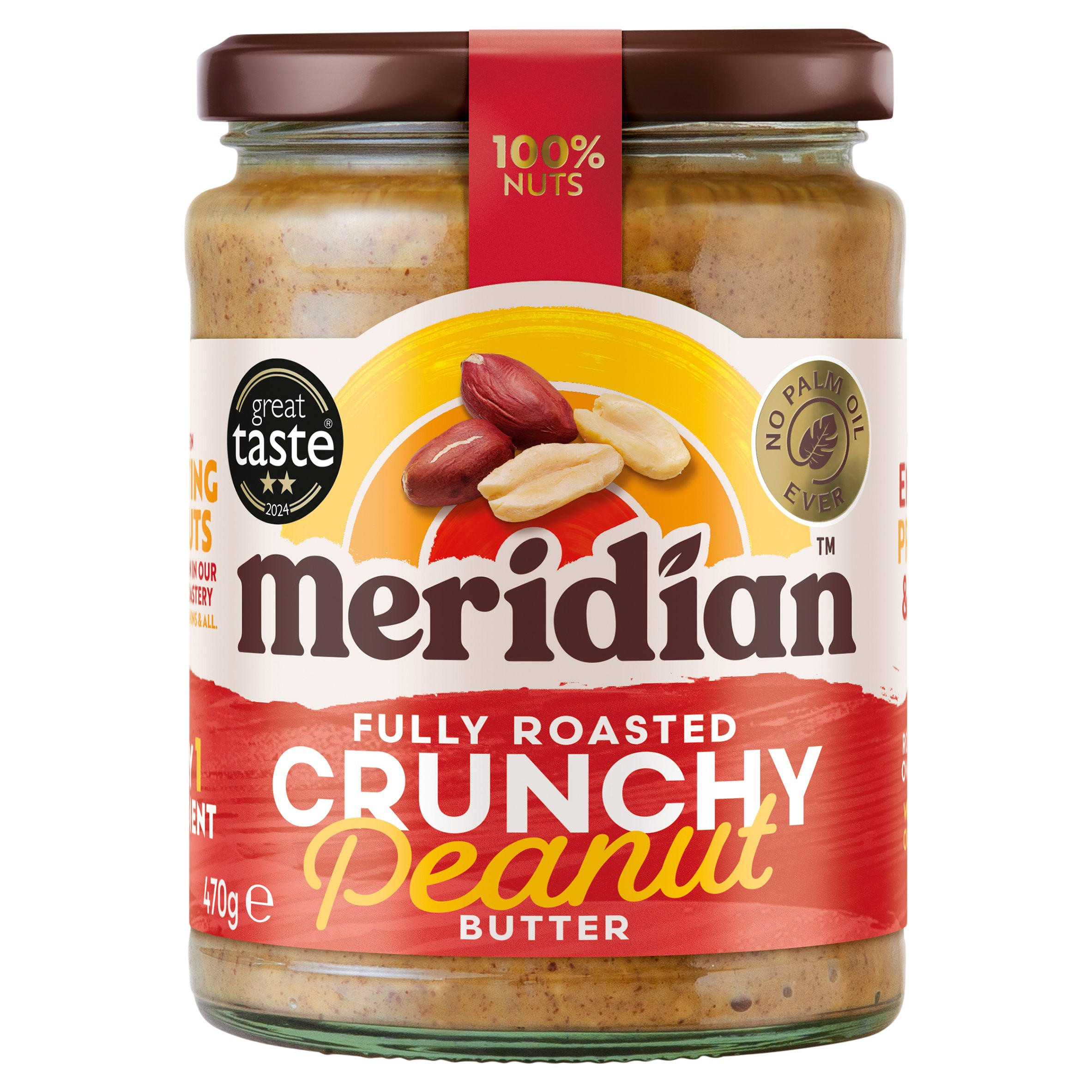 Meridian Crunchy Peanut Butter 470g Jams & Spreads Iceland Foods