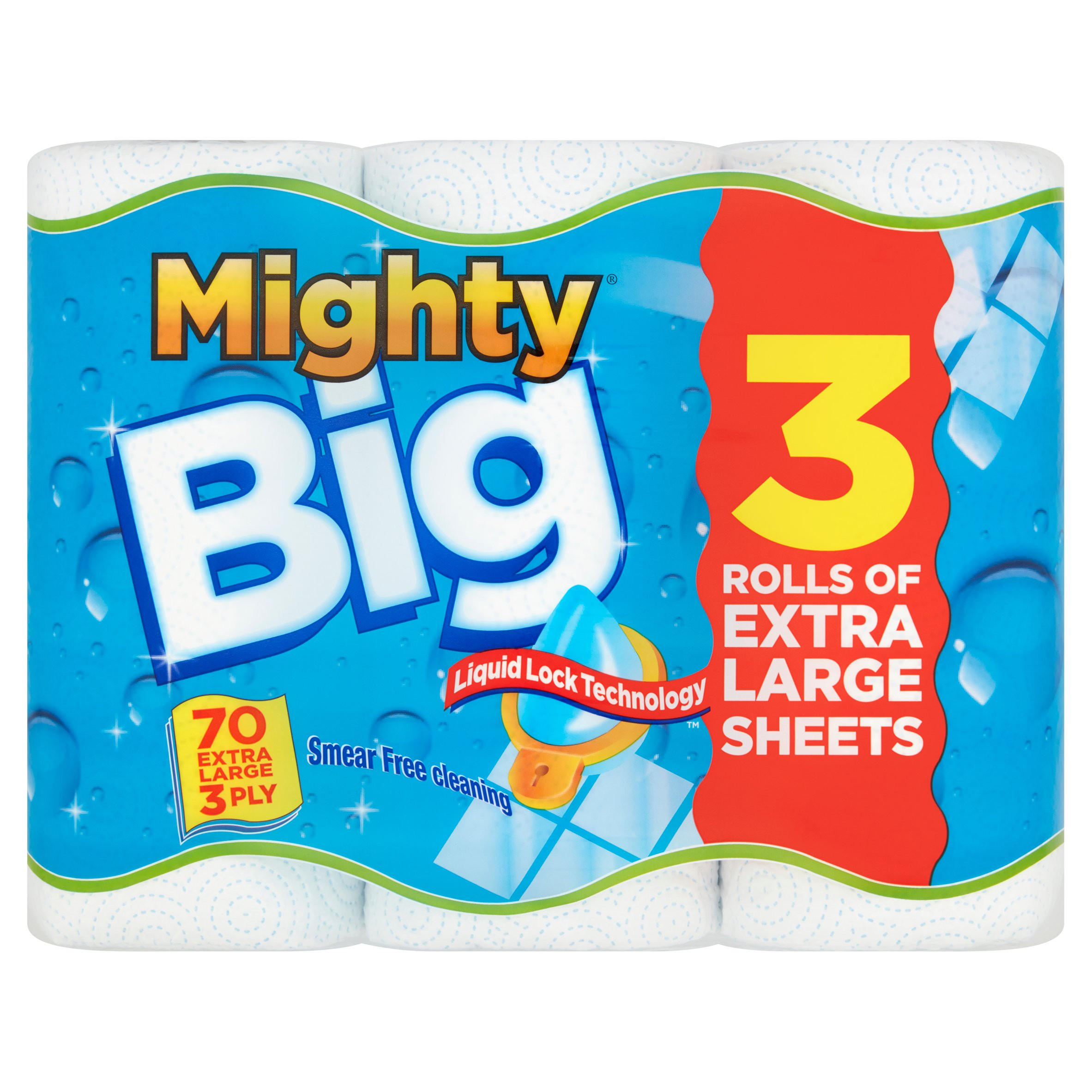 Mighty Big Extra Large Sheets 3 Ply 3 Rolls | Household Offers