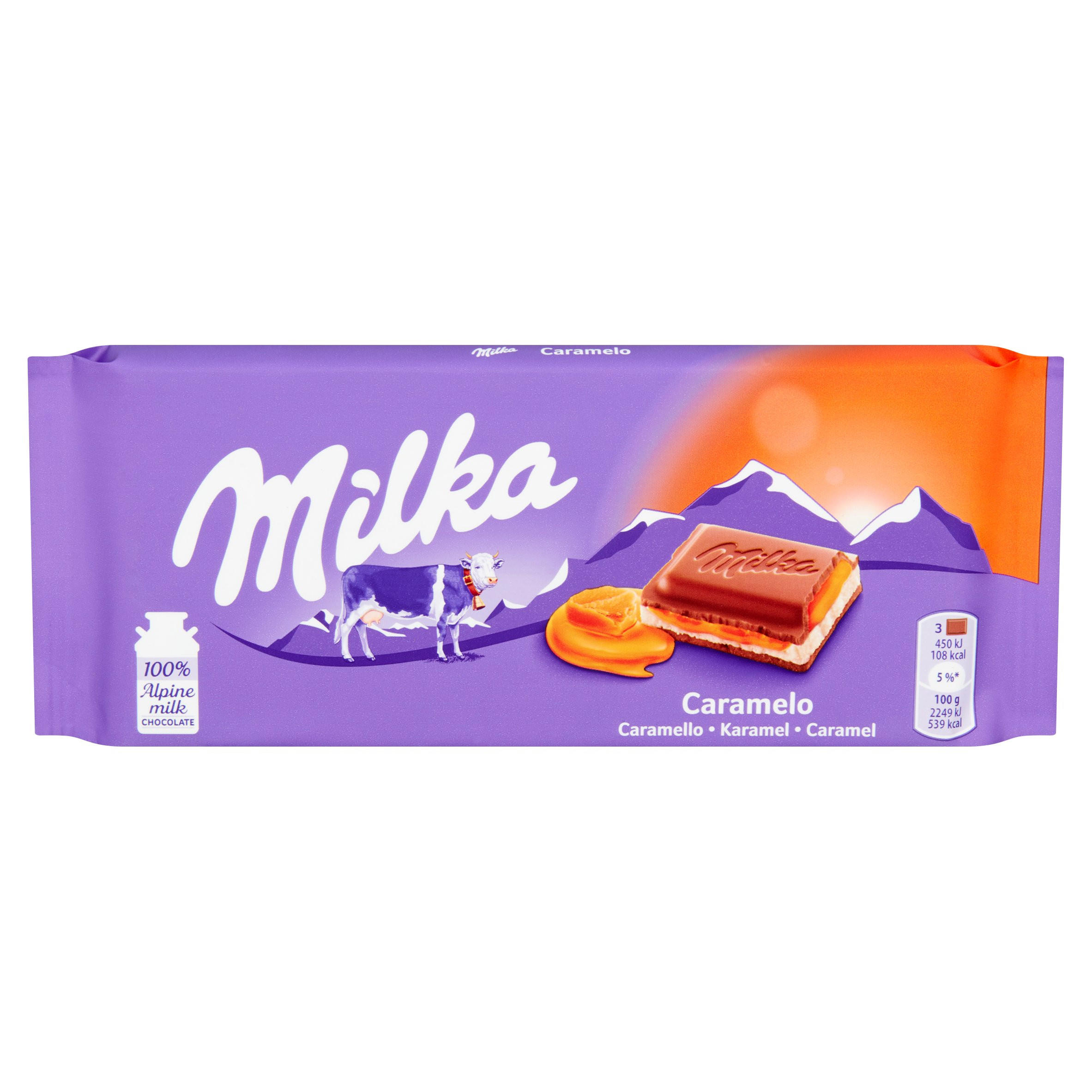 Milka Caramel Chocolate Bar 100g | Single Chocolate Bars & Bags ...